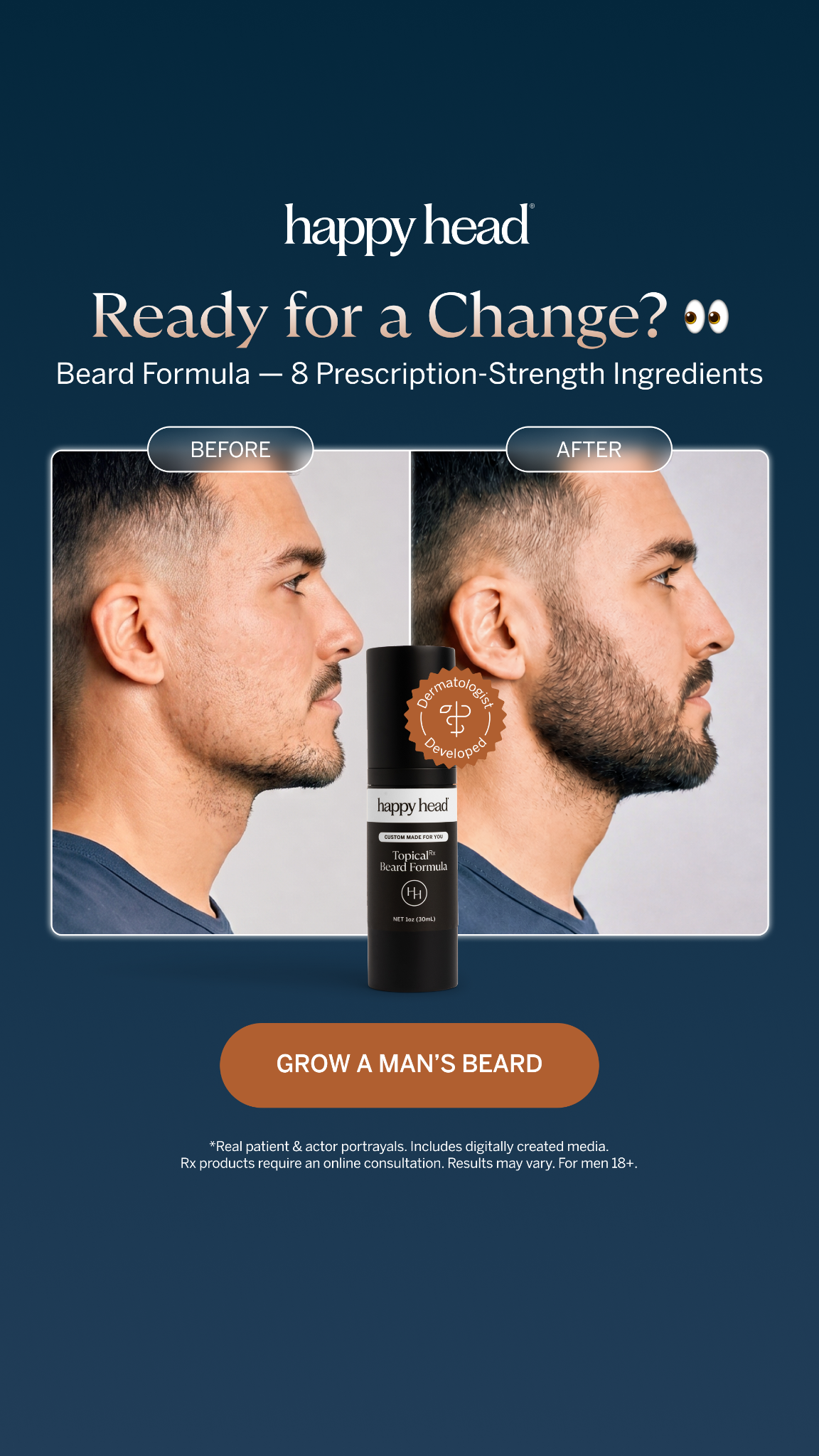 Happy Head Facebook ad: Sign up bonus: First order just $49