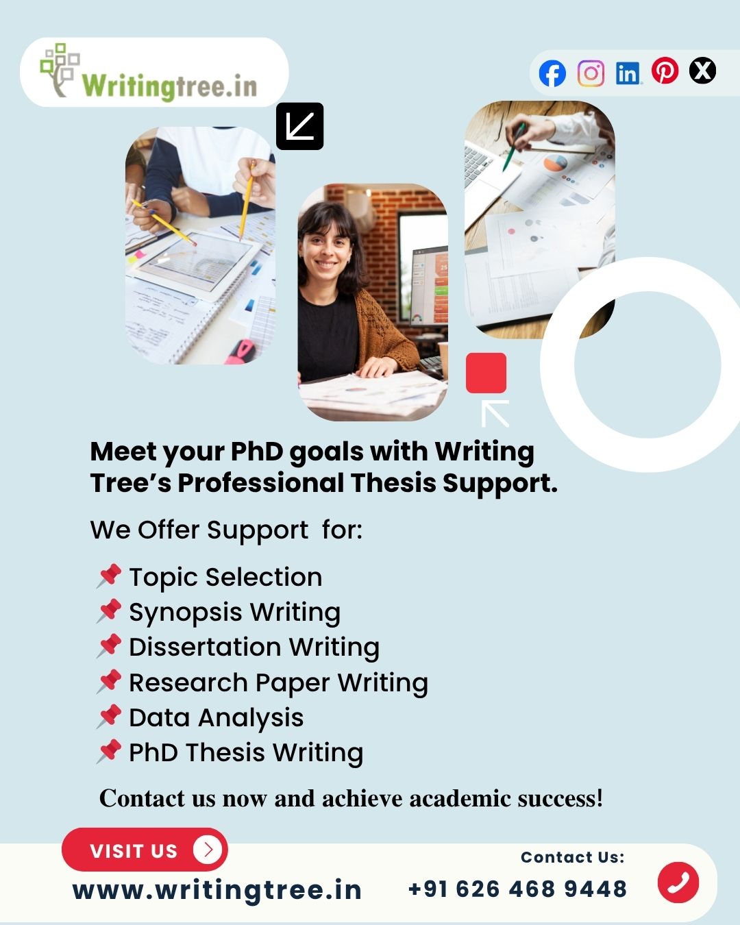 WritingTree Facebook ad: Meet your PhD goals with Writing Tree’s Professional…