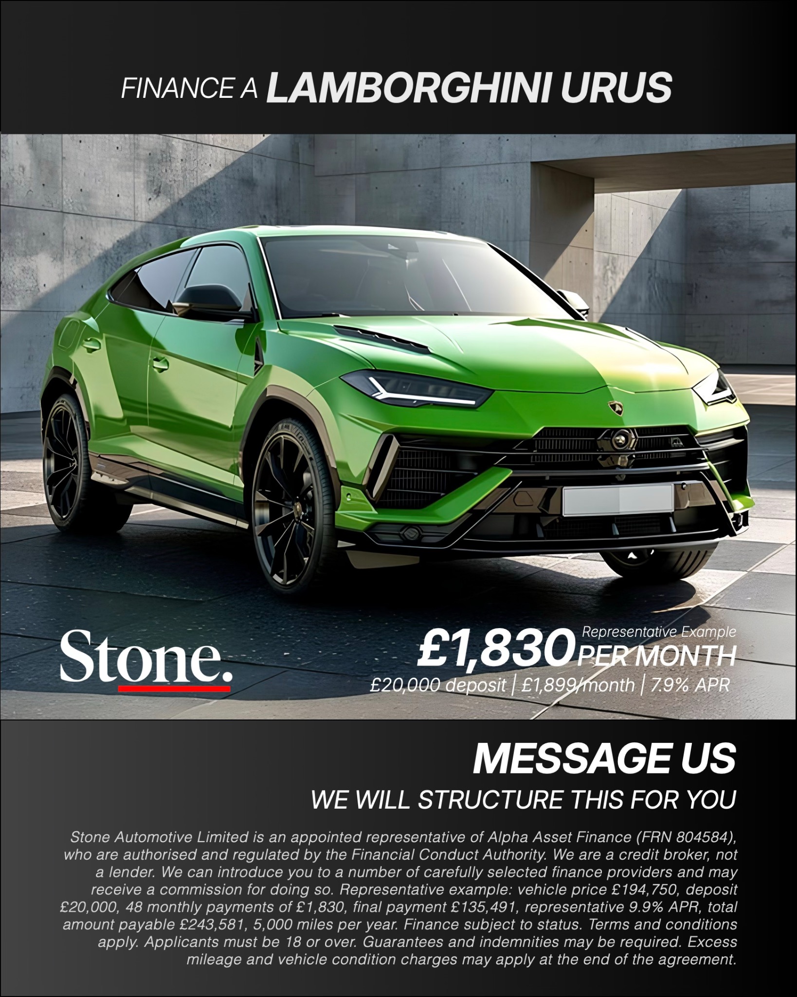 Stone Automotive Finance Facebook ad