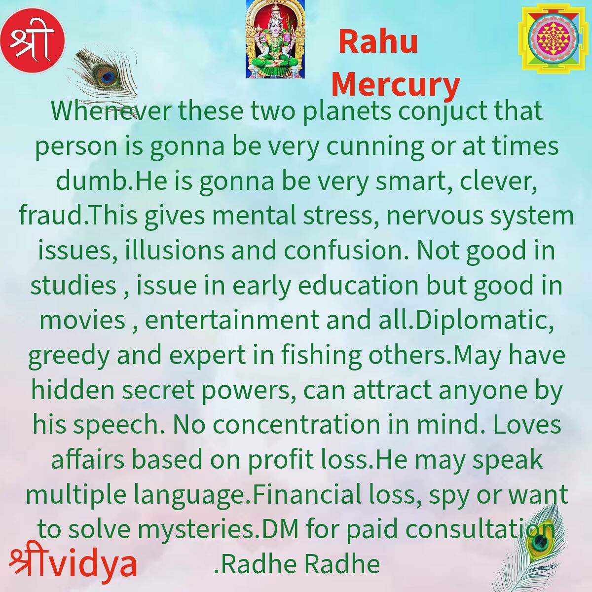 Shrividya Astrology Facebook ad from Sep 30, 2025