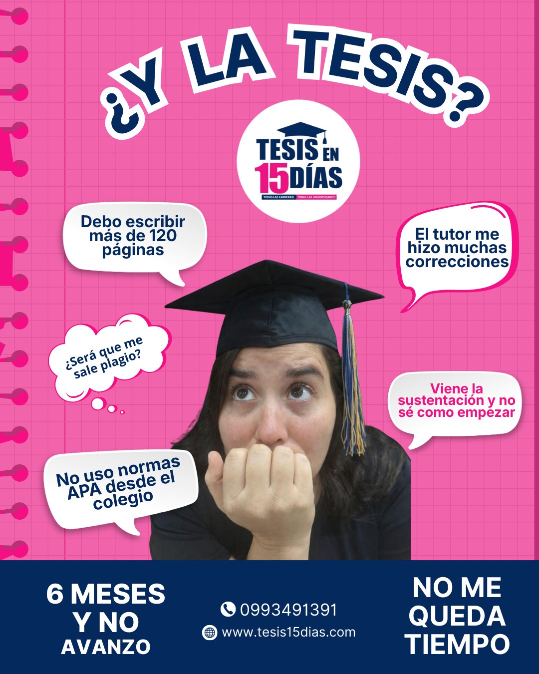 Tesis en 15 Días Facebook ad: ¿Tu tesis se volvió un problema que no…