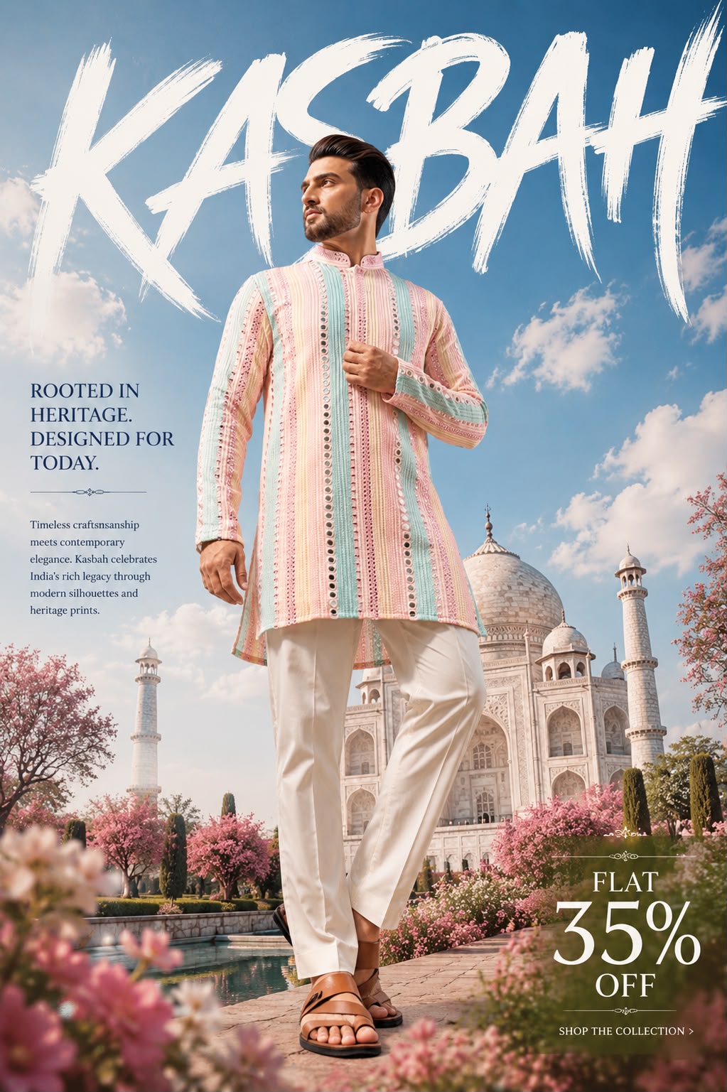 Kasbah men. Facebook ad: Men’s Collection, Flat 35% OFF