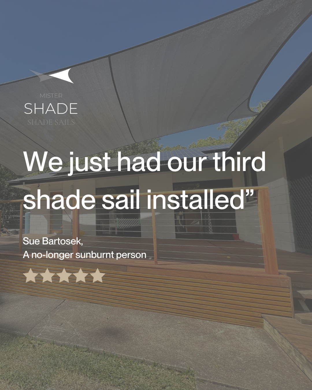 Mister Shade Facebook ad: Custom Shade Sails & Awnings for SEQ