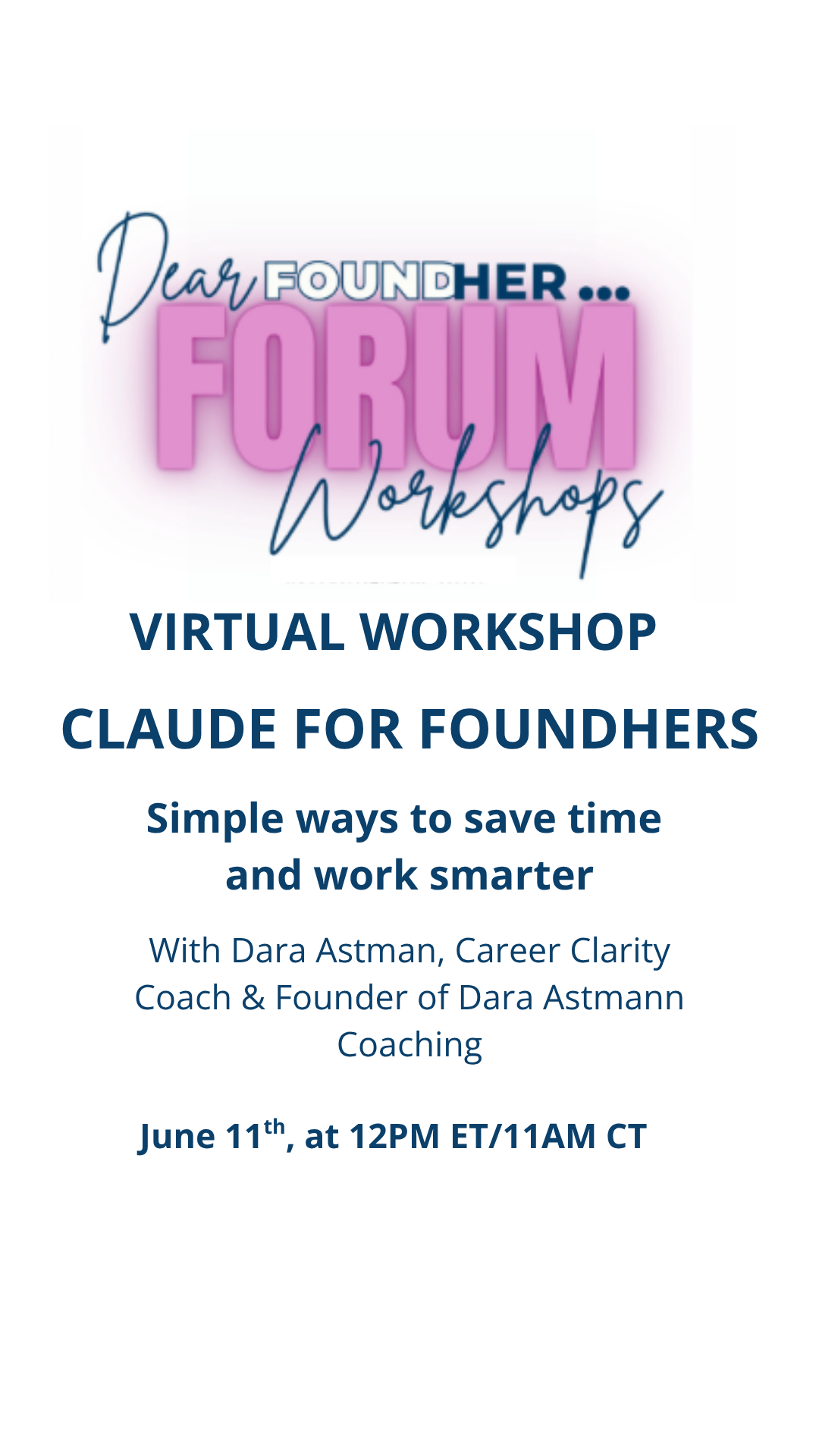 Dear FoundHer Facebook ad: Workshop: AI for Small Business