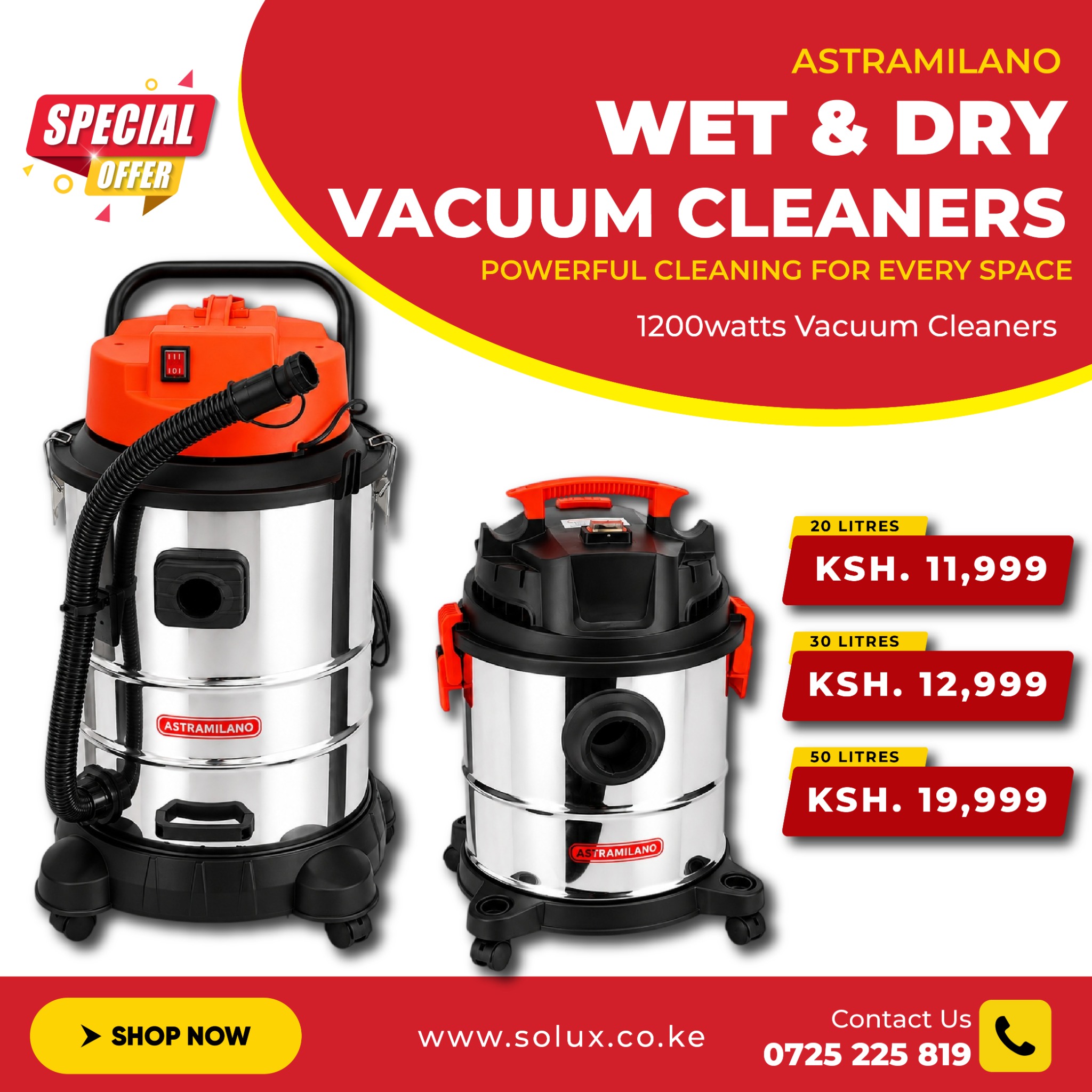 Solux Enterprises Facebook ad: 20 Litres, Ksh. 11,999 30 Litres, Ksh. 12,999 50 Litres…