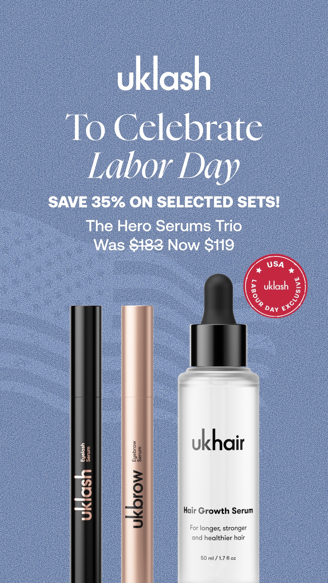 Uklash Facebook ad: Exclusive Labor Day Sets!