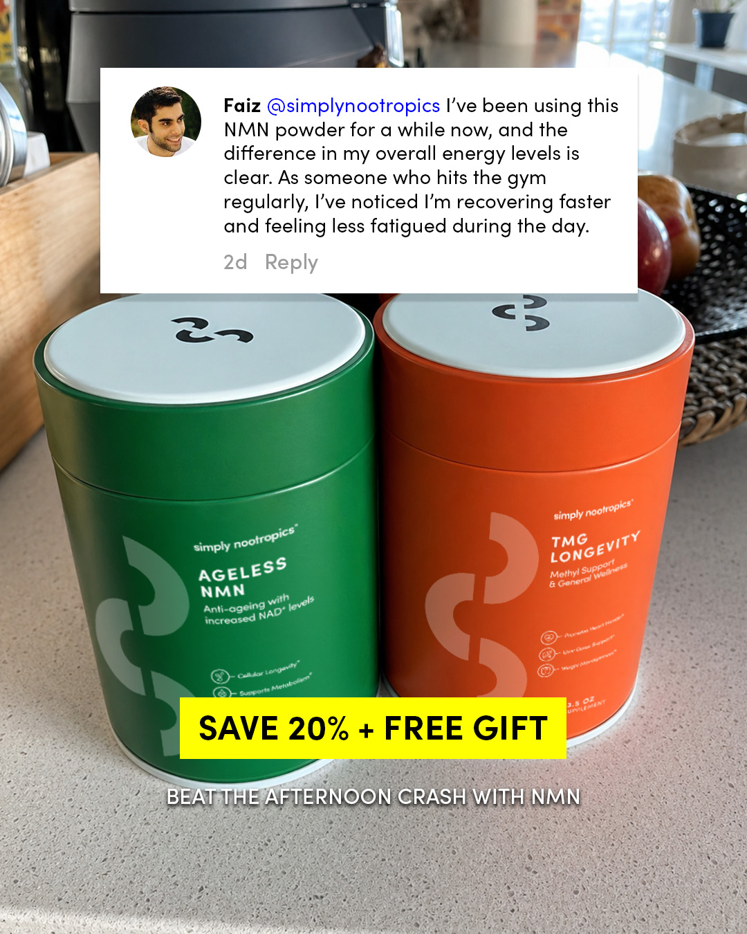 Simply Nootropics Facebook ad