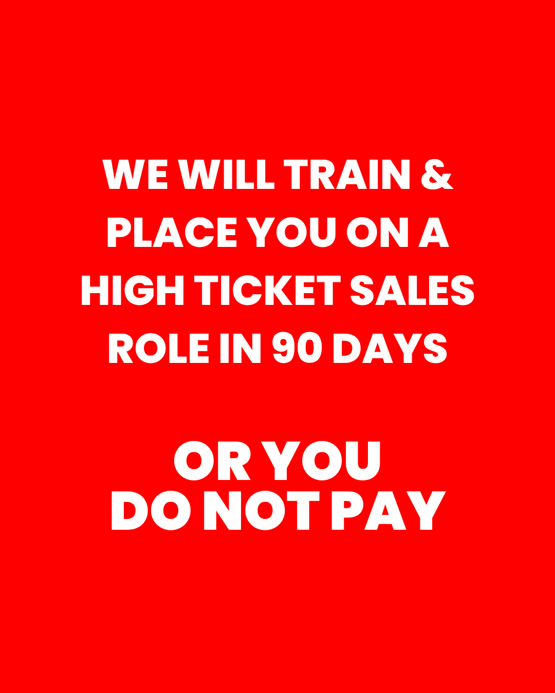 Call Her Closed Facebook ad: Start Your Career in High-Ticket Sales
