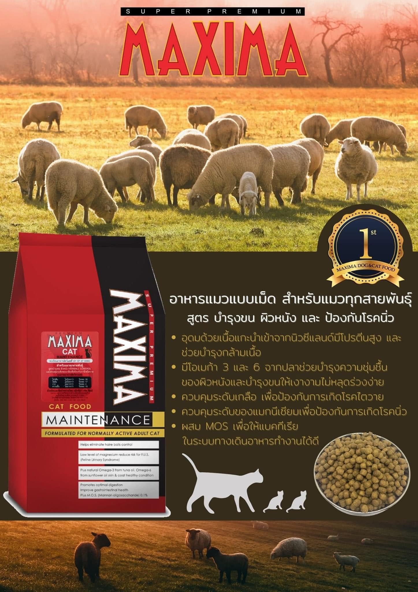 MAXIMA DOG & CAT FOOD Facebook ad: คุณค่าจากเนื้อแกะ เพื่อประโยชน์ และ สุขภาพที่แข็งแรง…