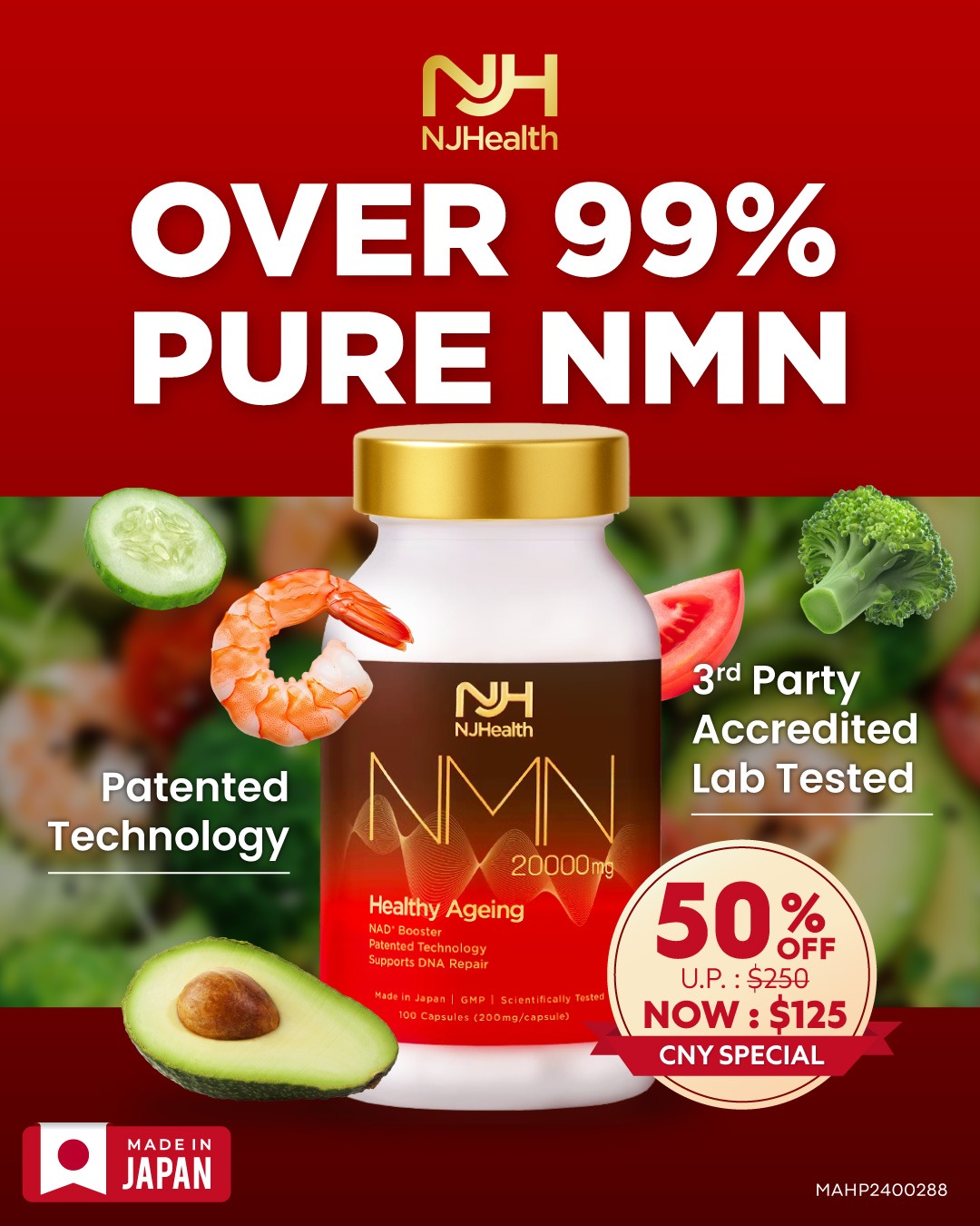 Nin Jiom Singapore Facebook ad: Chinese New Year NJHealth NMN Special: 50% OFF
