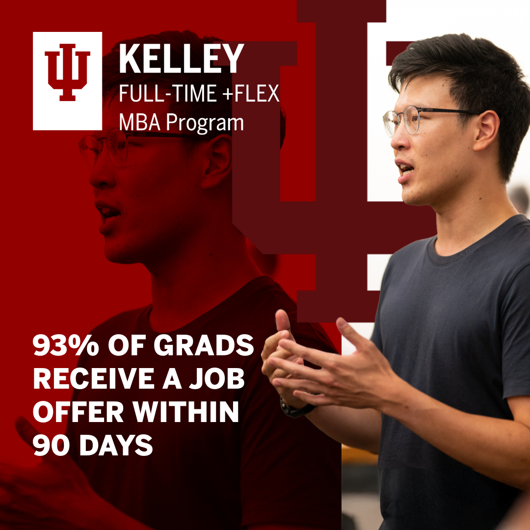 Indiana University Kelley School of Business Facebook ad: Full-Time +Flex MBA