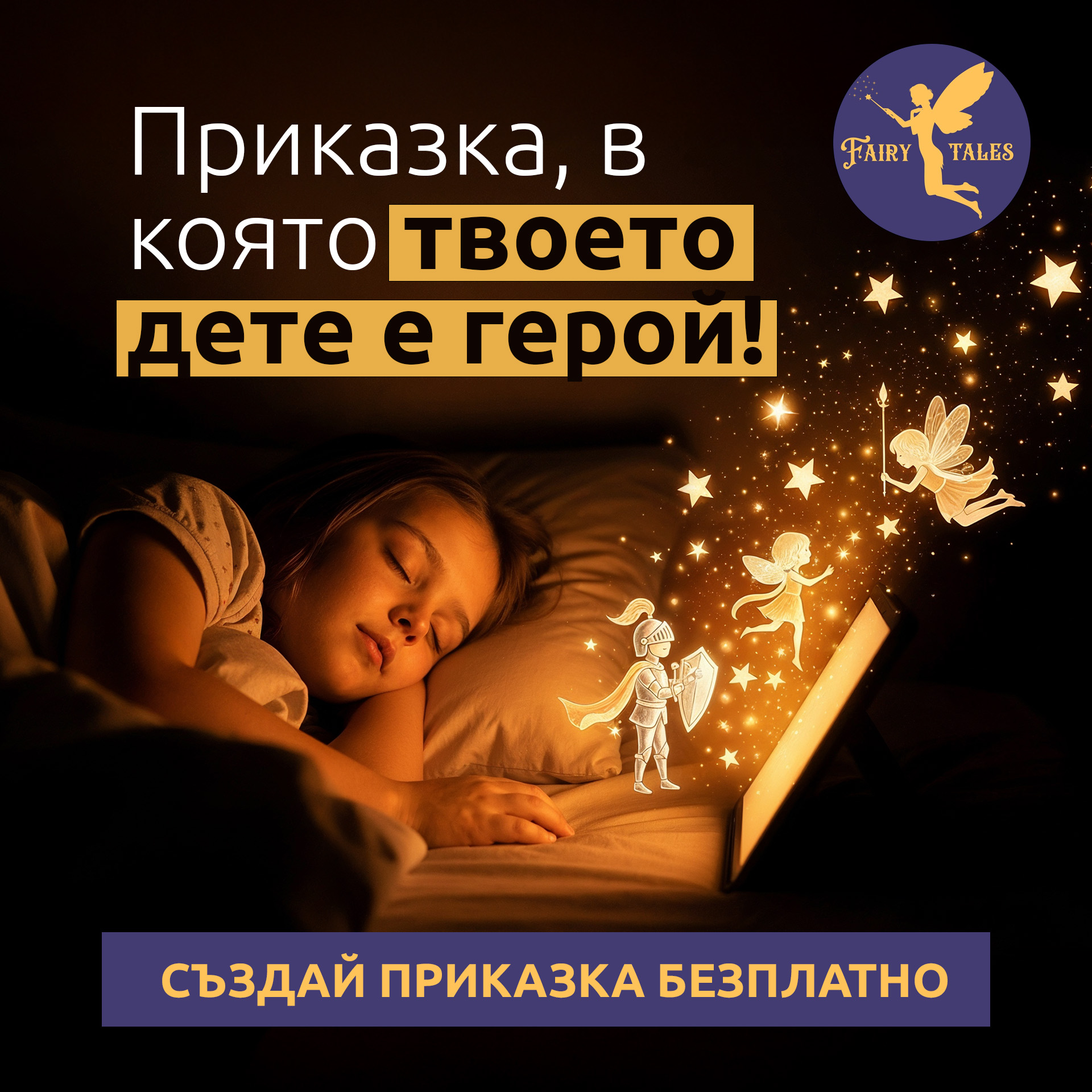 Fairytales App Facebook ad from Oct 10, 2025