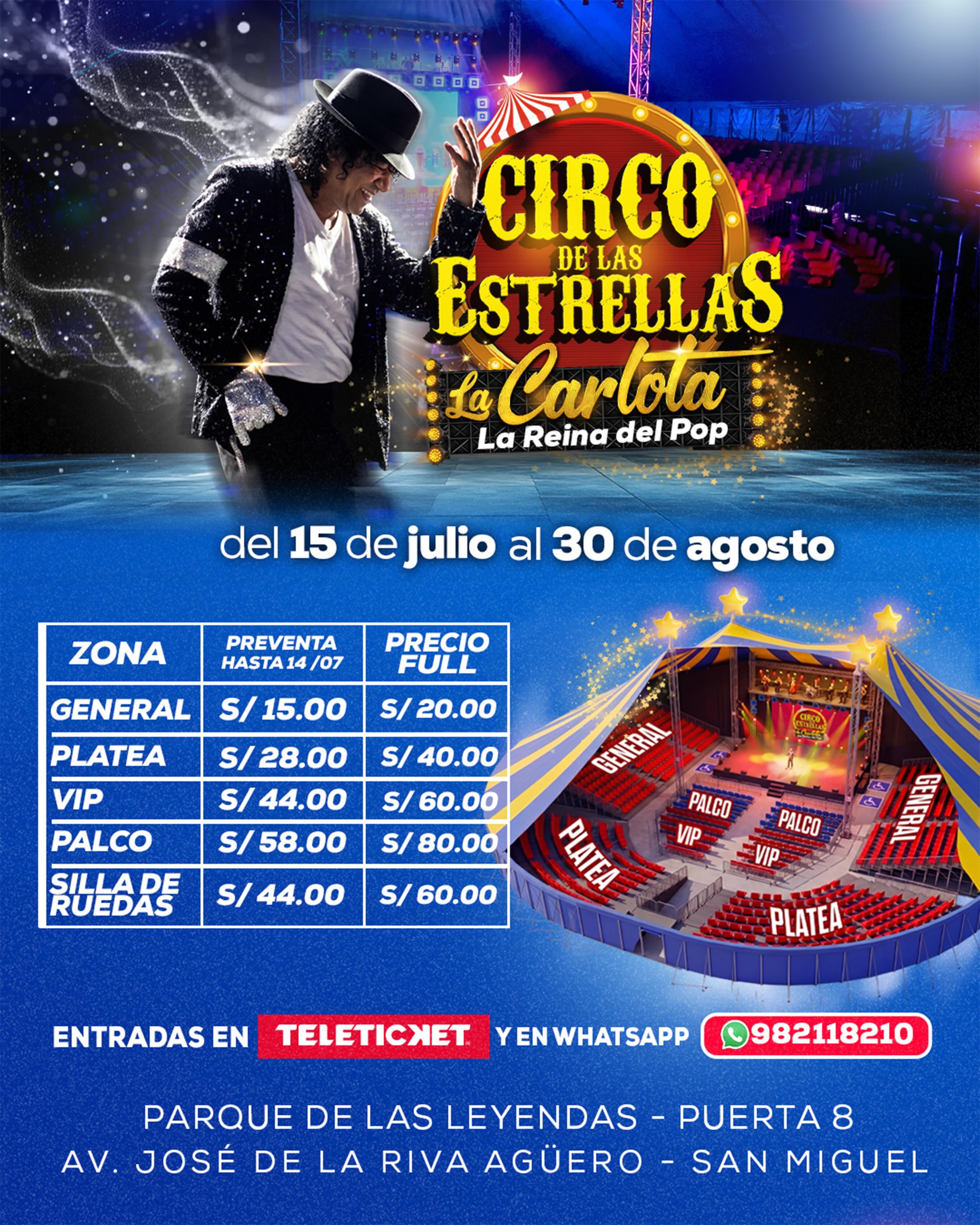 Circo de las Estrellas Facebook ad: CIRCO DE LAS ESTRELLAS: CARLOTA LA REINA DEL POP |…