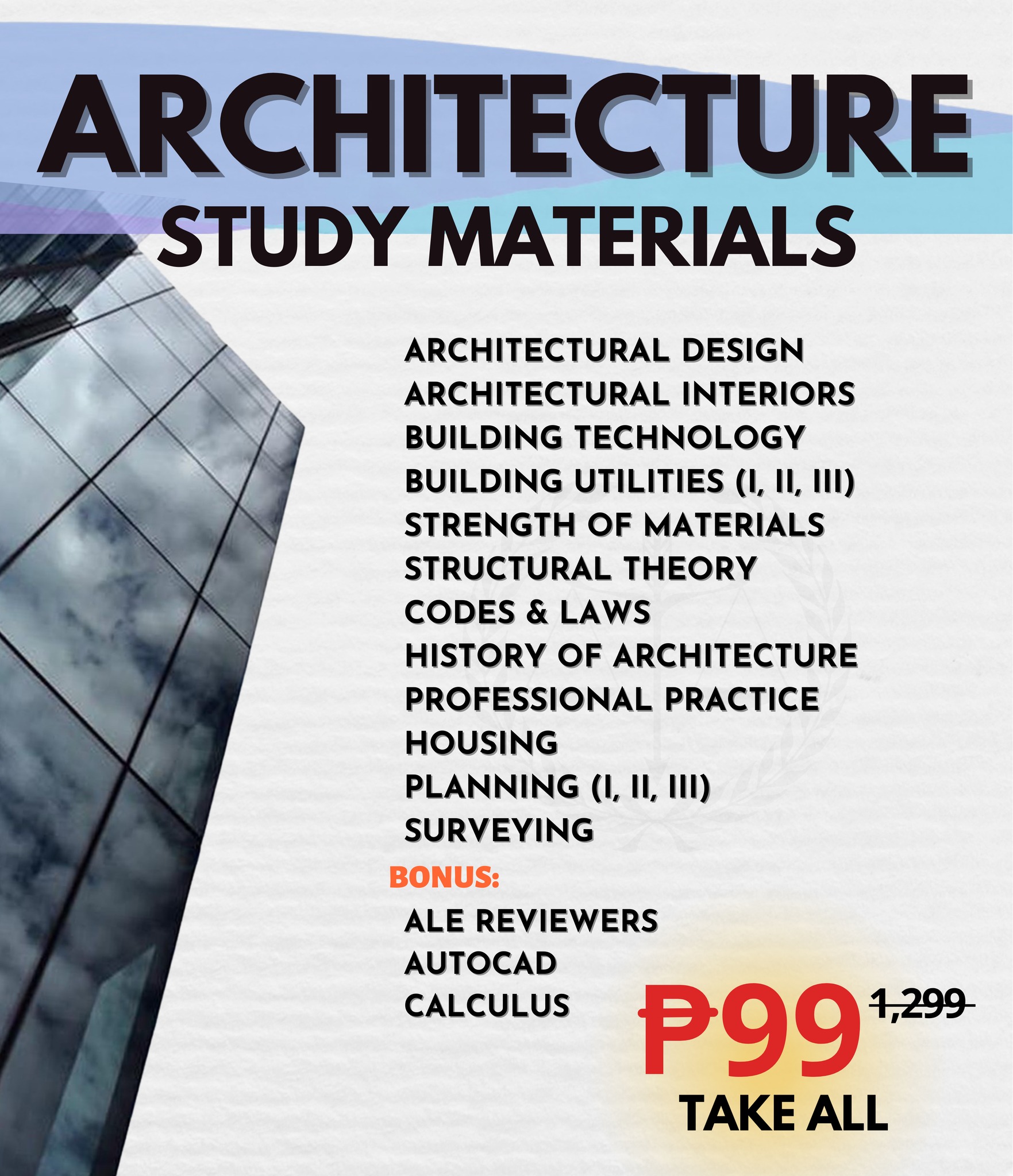 Hana's Learning Materials Facebook ad: Want to learn Architecture?