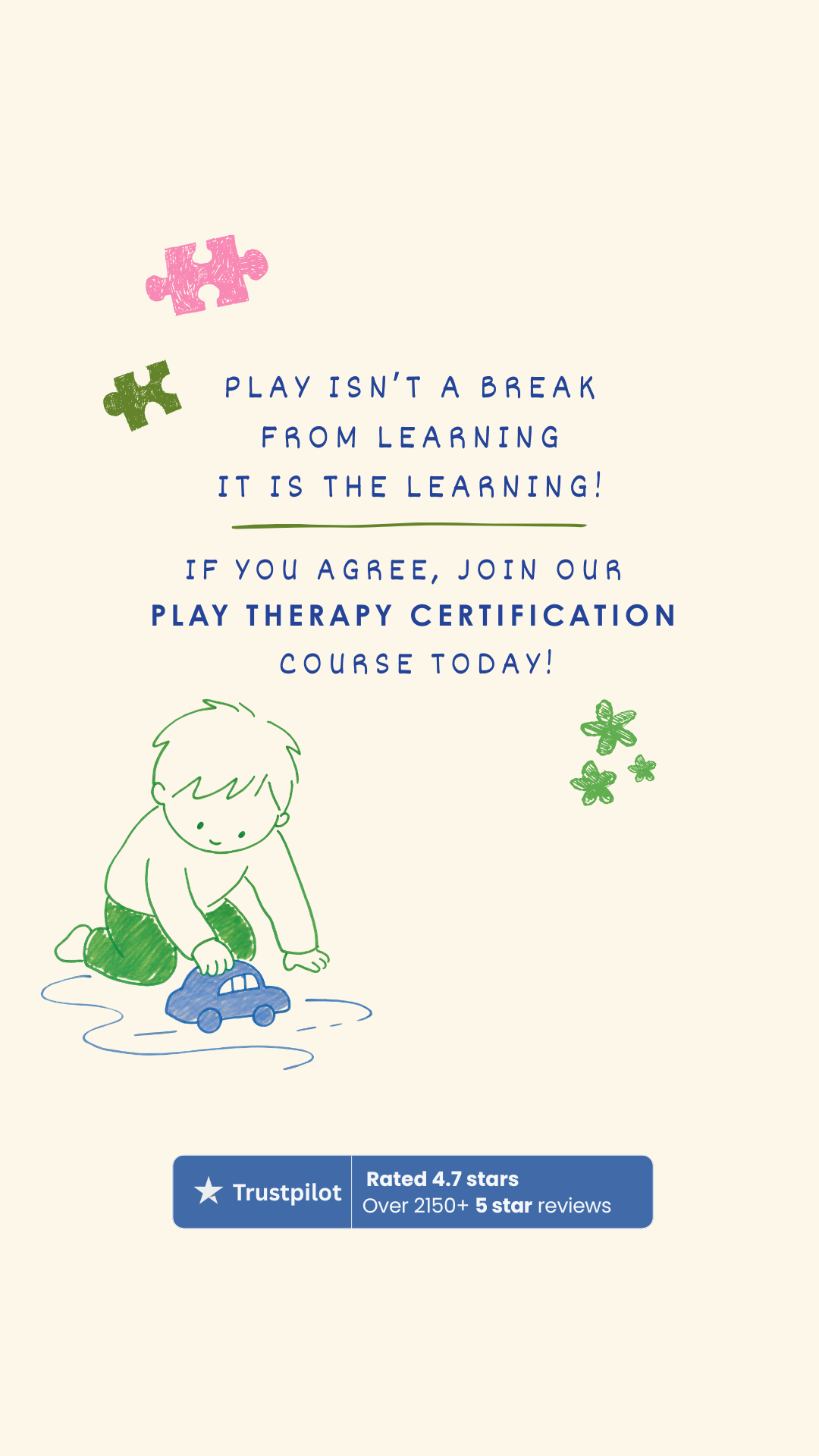 Efficient Therapist Facebook ad: Play Therapy Certification