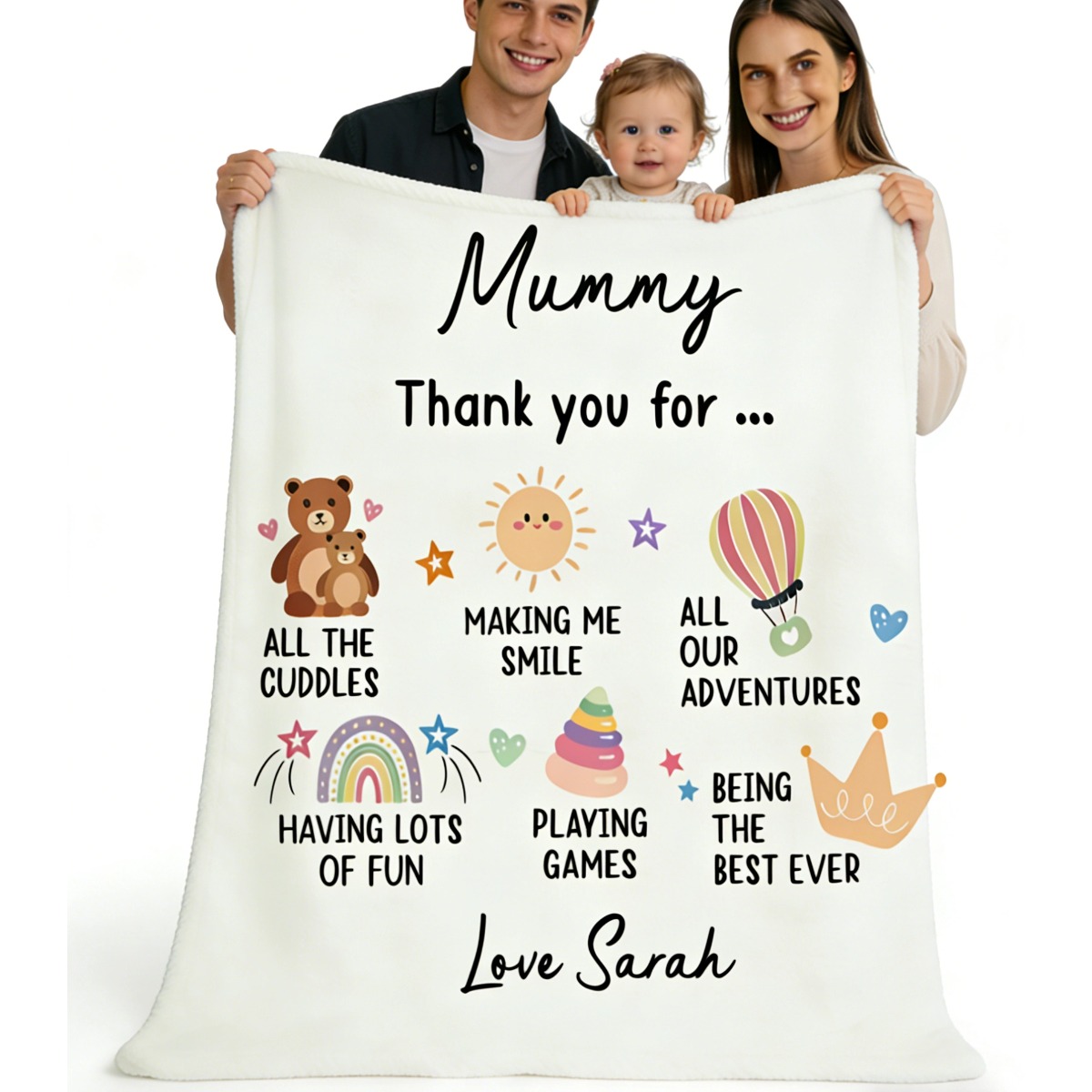 Herallures New In Facebook ad: Personalized Blanket with Name and Text for Mom/Nanny