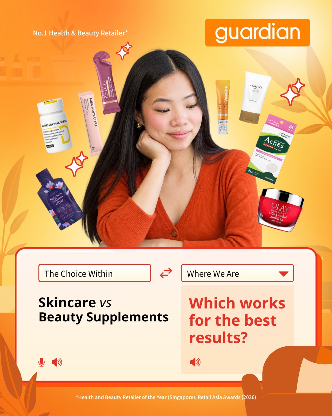 Guardian Health & Beauty Facebook ad: Topicals or supplements?