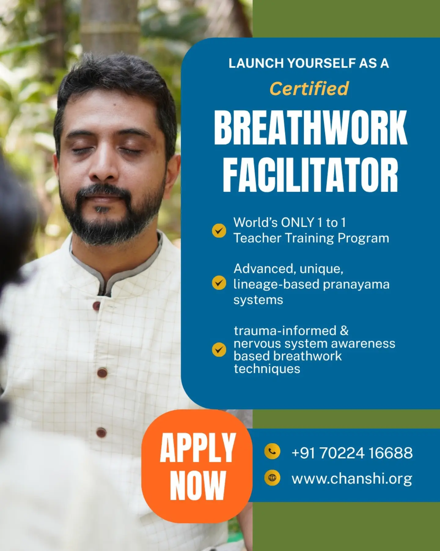 thechanshi Facebook ad: @chanshimeditation Breathwork Teacher Training…