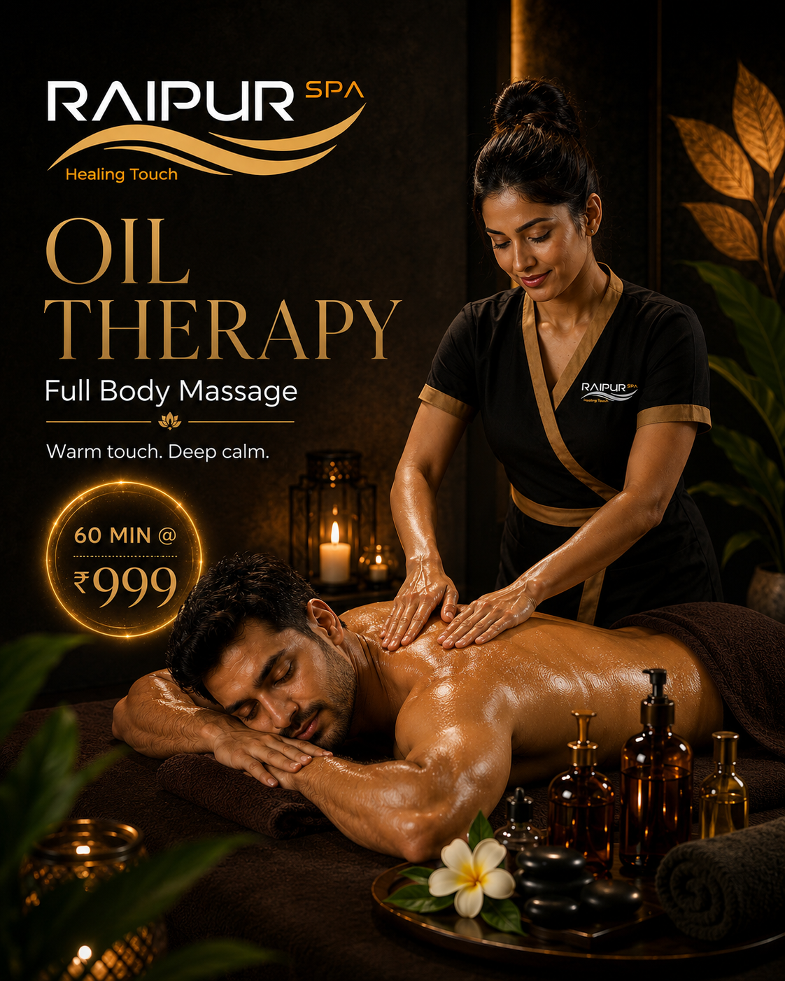 Raipur SPA Facebook ad: At Raipur Spa, our massage therapies are designed…