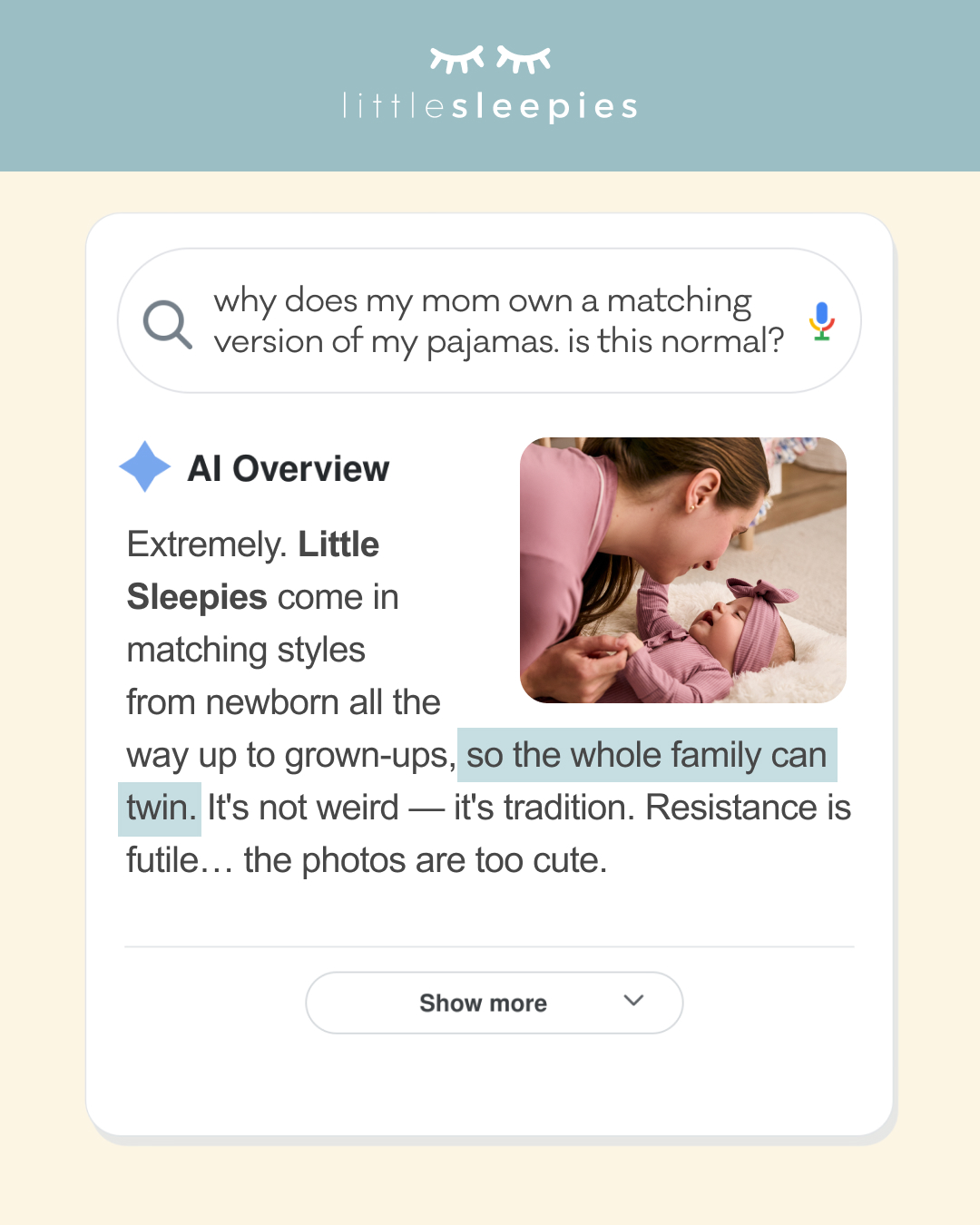 Little Sleepies Facebook ad