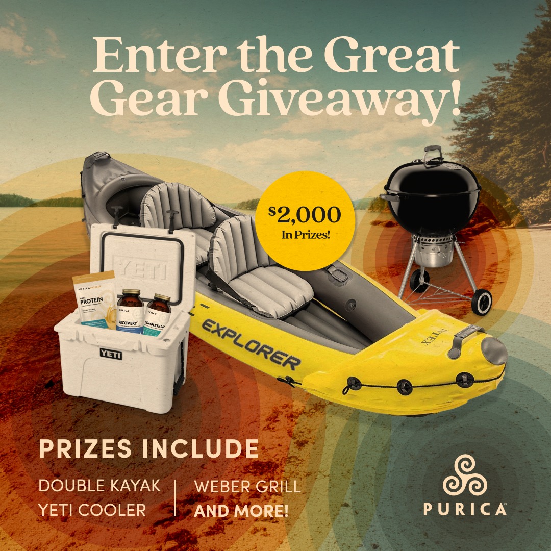 Purica Facebook ad: The Great Gear Giveaway is HERE!