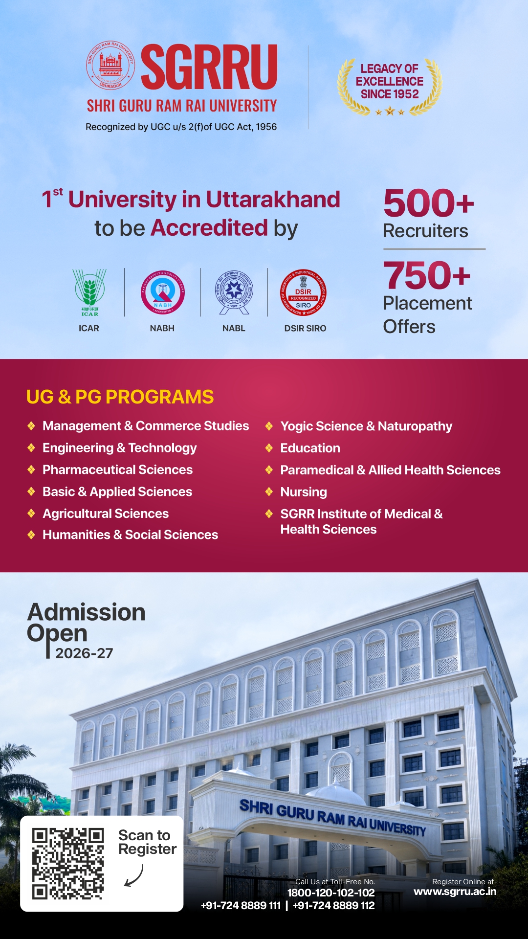 SGRR University Facebook ad