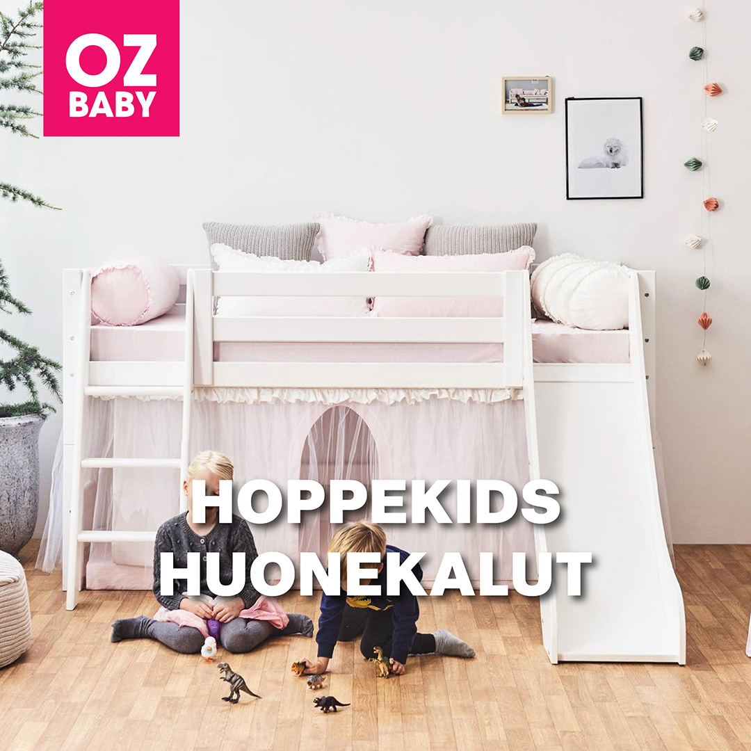 OZBaby Facebook ad: Kaikki vauvan kotiin: sitterit, syöttötuolit ja pinnasängyt.
