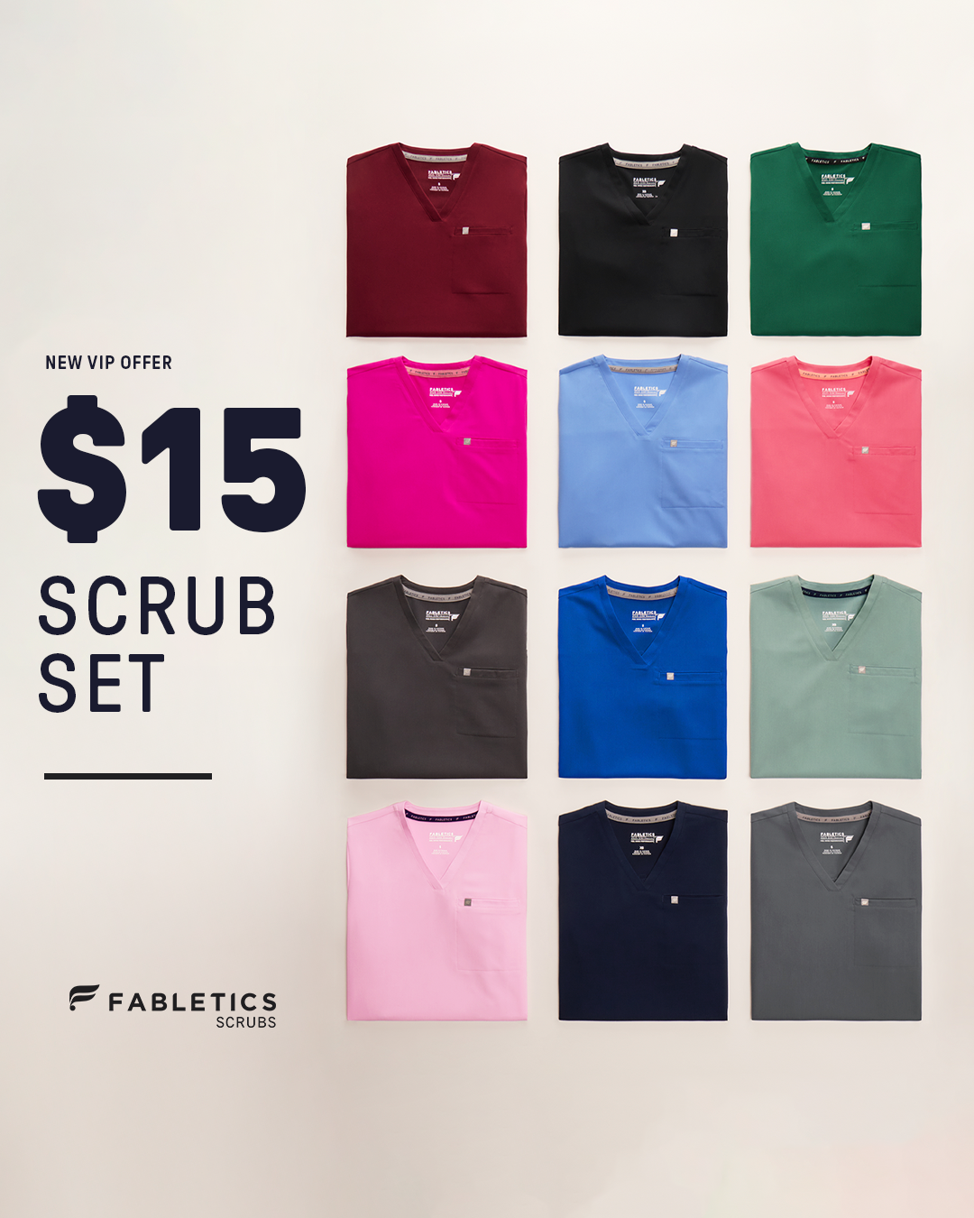 Fabletics Scrubs Facebook ad