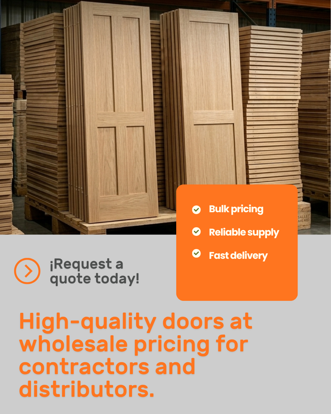 ETO Doors Facebook ad: Wholesale Door Supplier