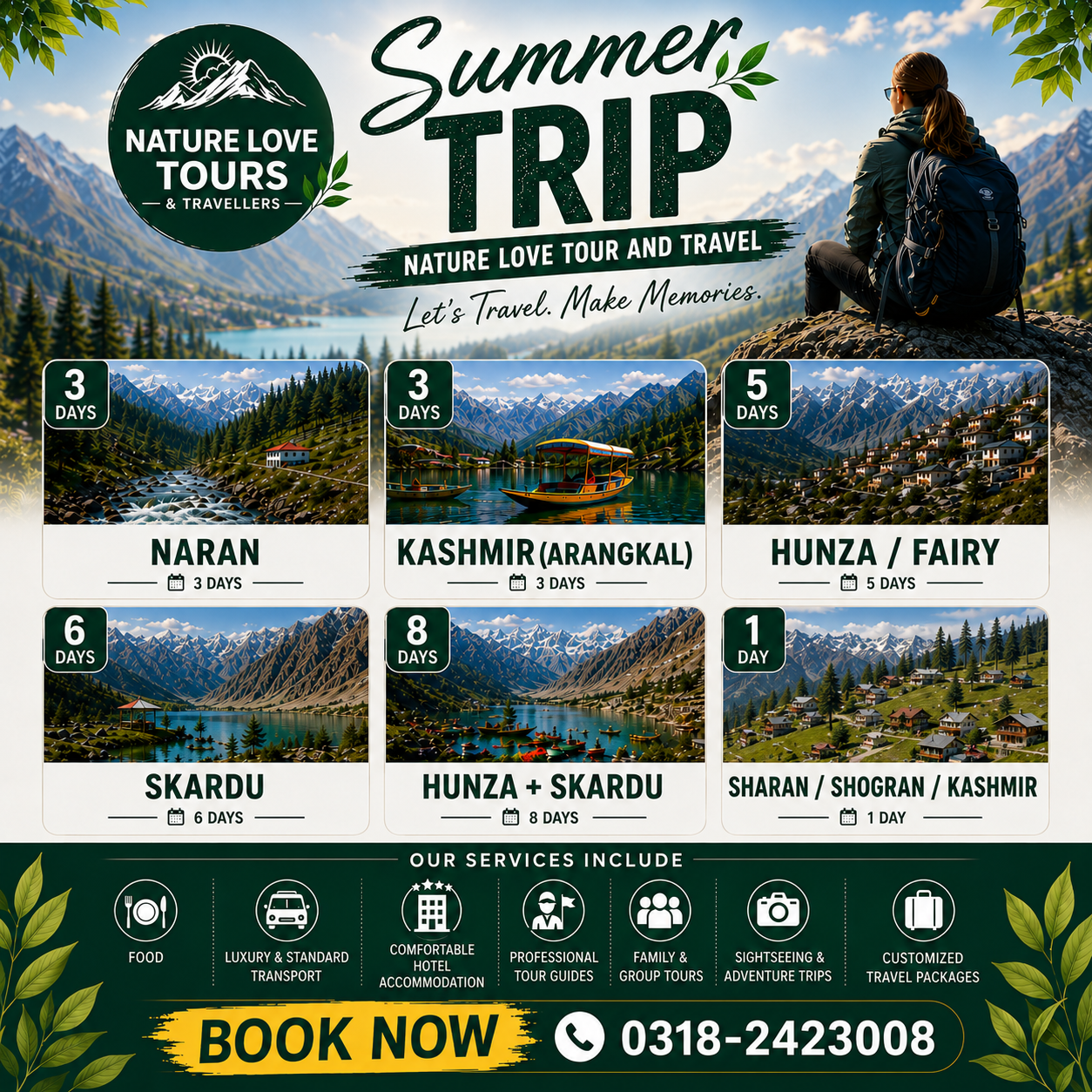 Nature Love Tours & Travellers Facebook ad: BOOK NOW