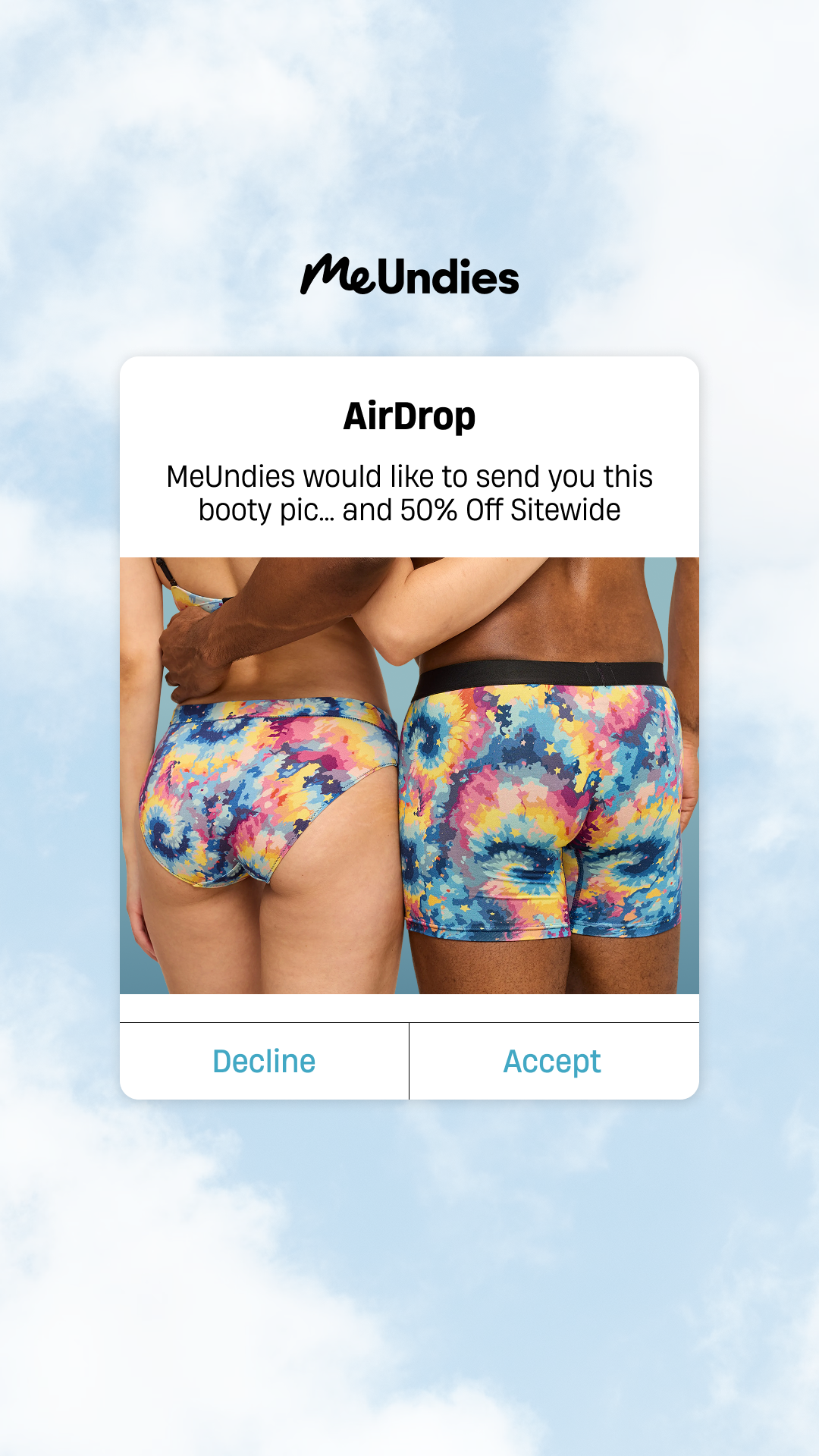 MeUndies Facebook ad