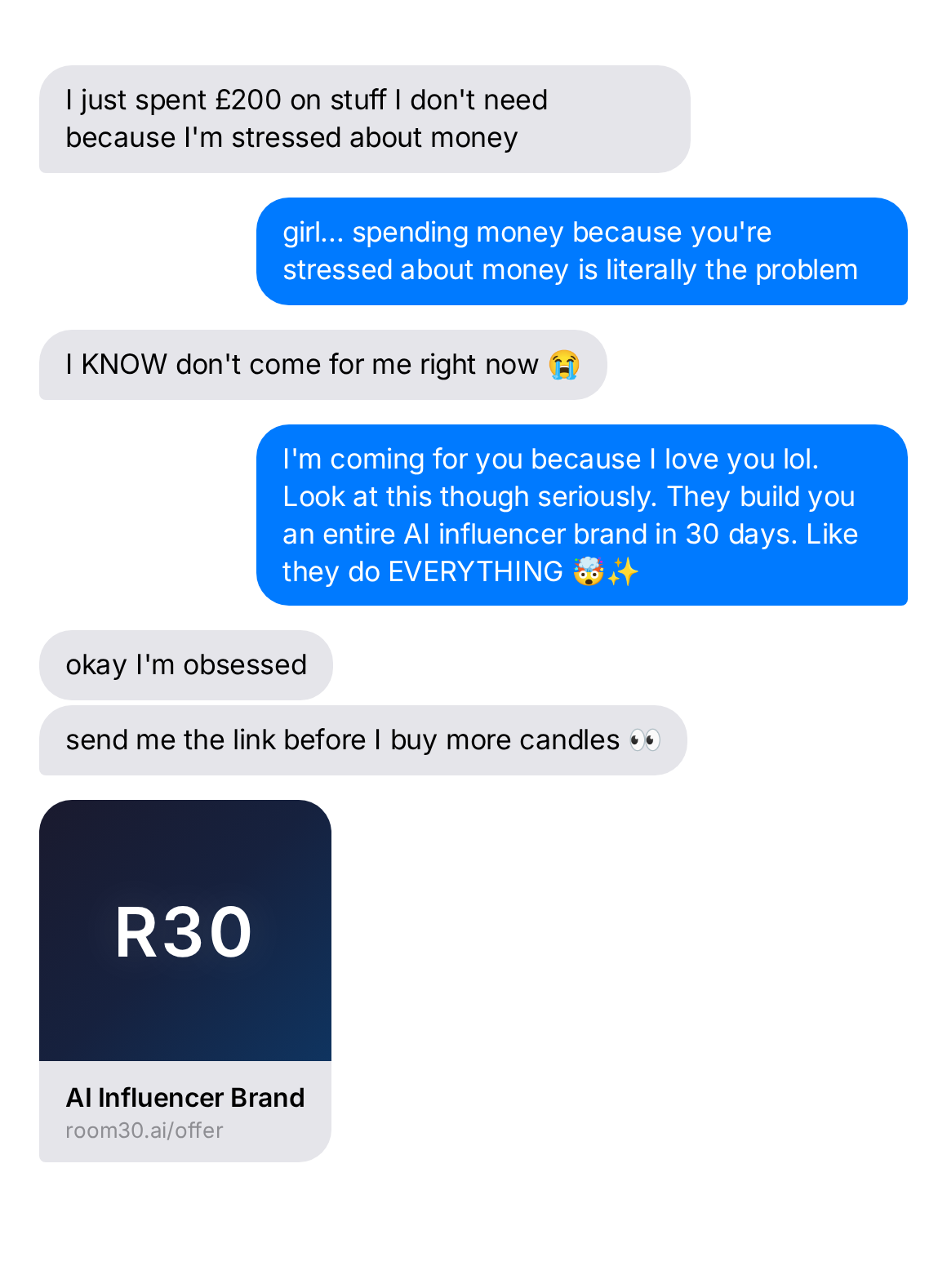 Your Influencer AI Facebook ad: Done For You. Not Another Course.