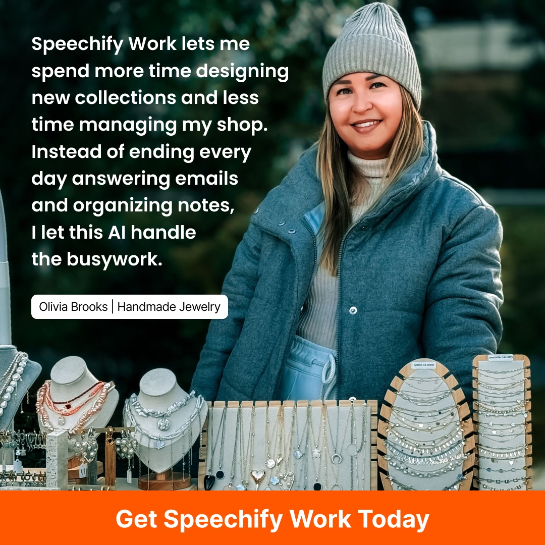 Speechify Work Facebook ad
