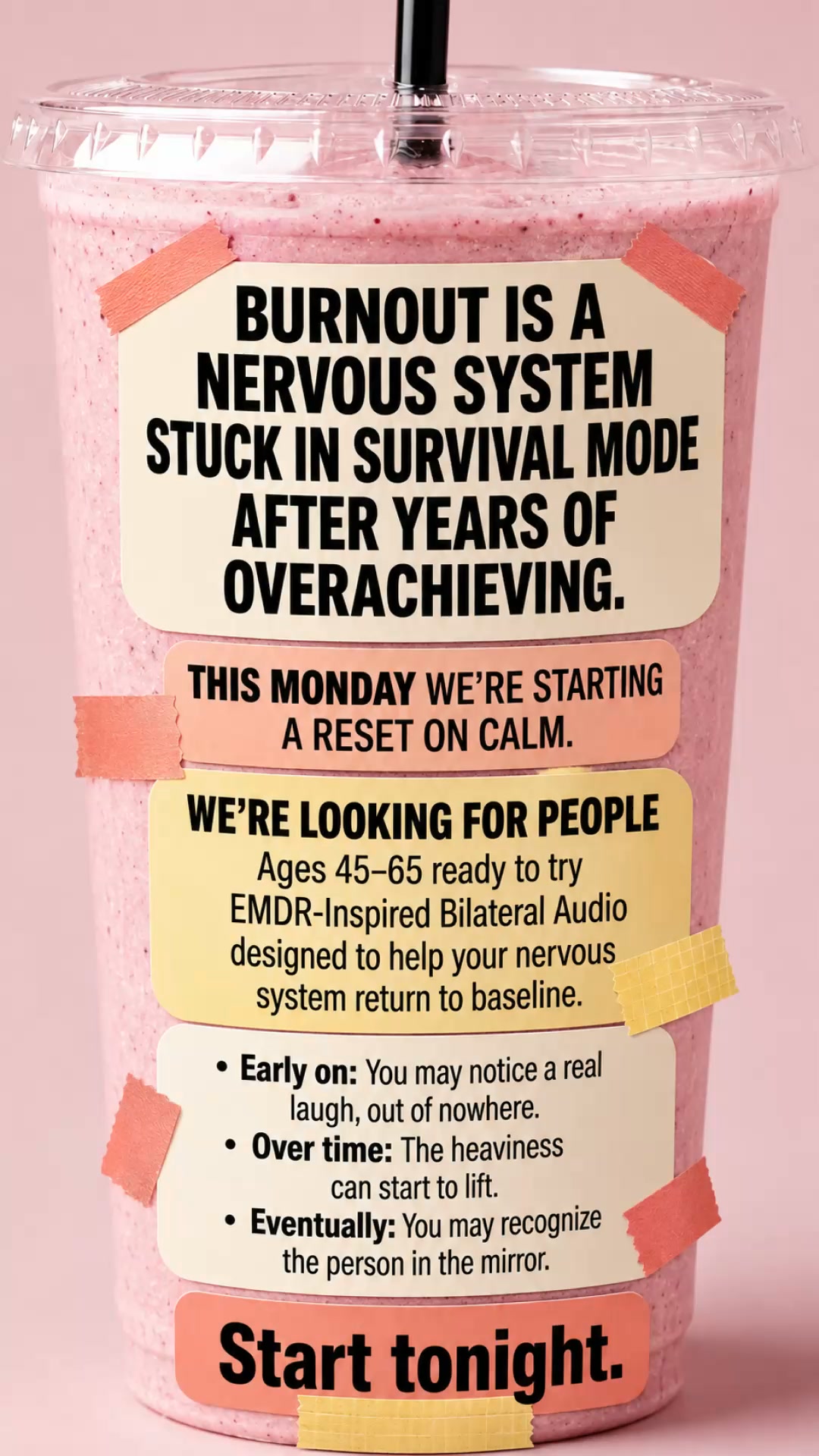 Calm Facebook ad: End body tension faster with EMDR-inspired audio