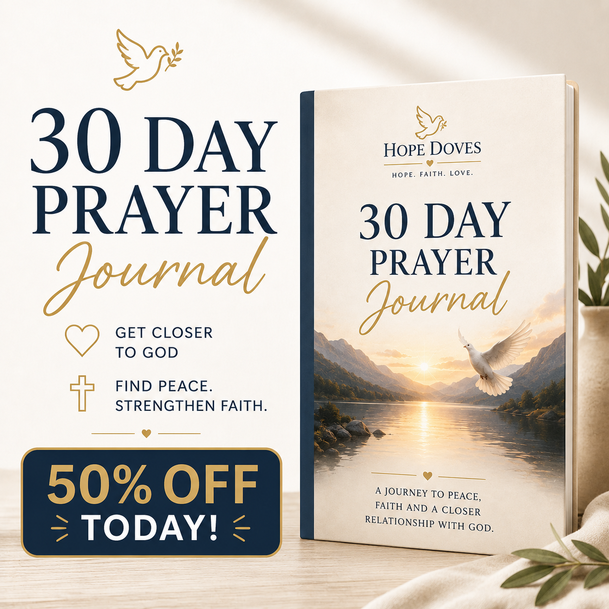 Hope Doves Facebook ad: Grow Closer To God In Just 10 Minutes A Day