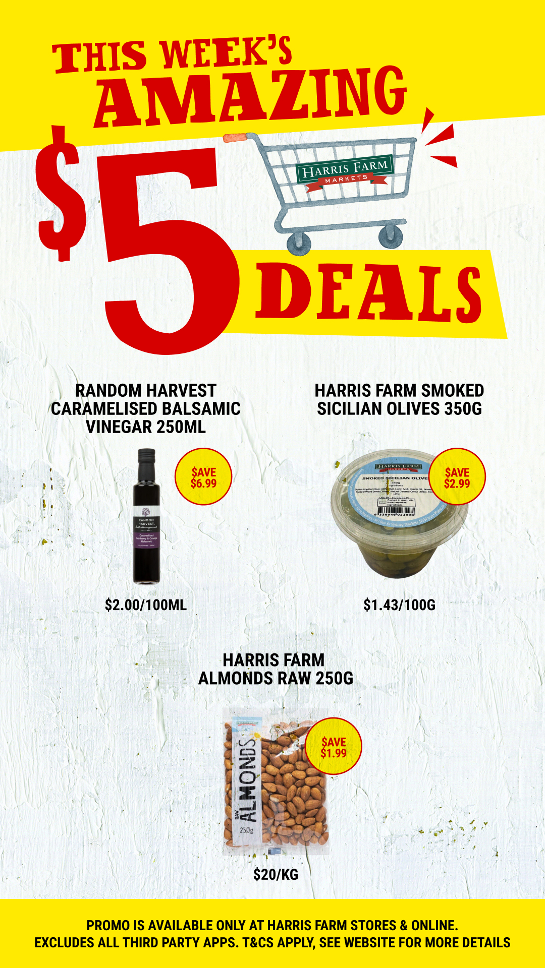 Harris Farm Markets Facebook ad: $5 Deals. Ends 6 Oct 2026