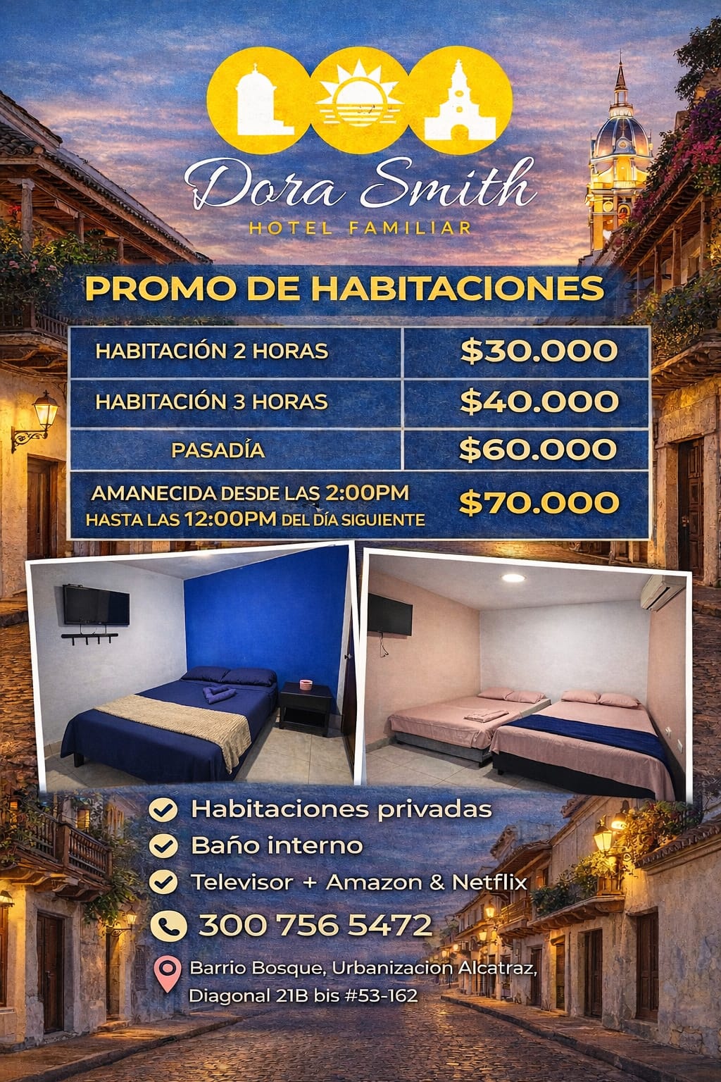 Hotel Dora Smith Cartagena Facebook ad: Chatea con nosotros