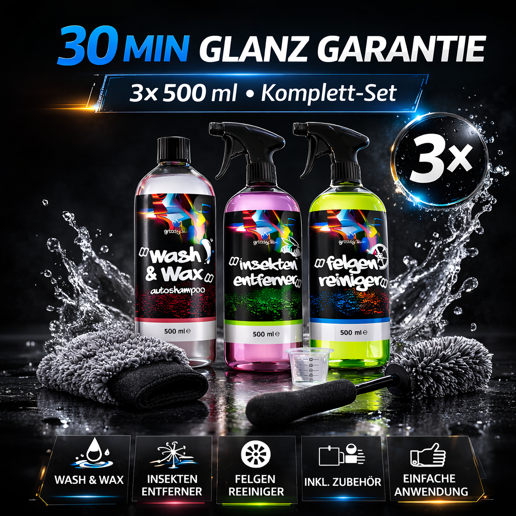 GrizzlyClean Facebook ad: Du willst dein Auto richtig sauber, aber ohne…