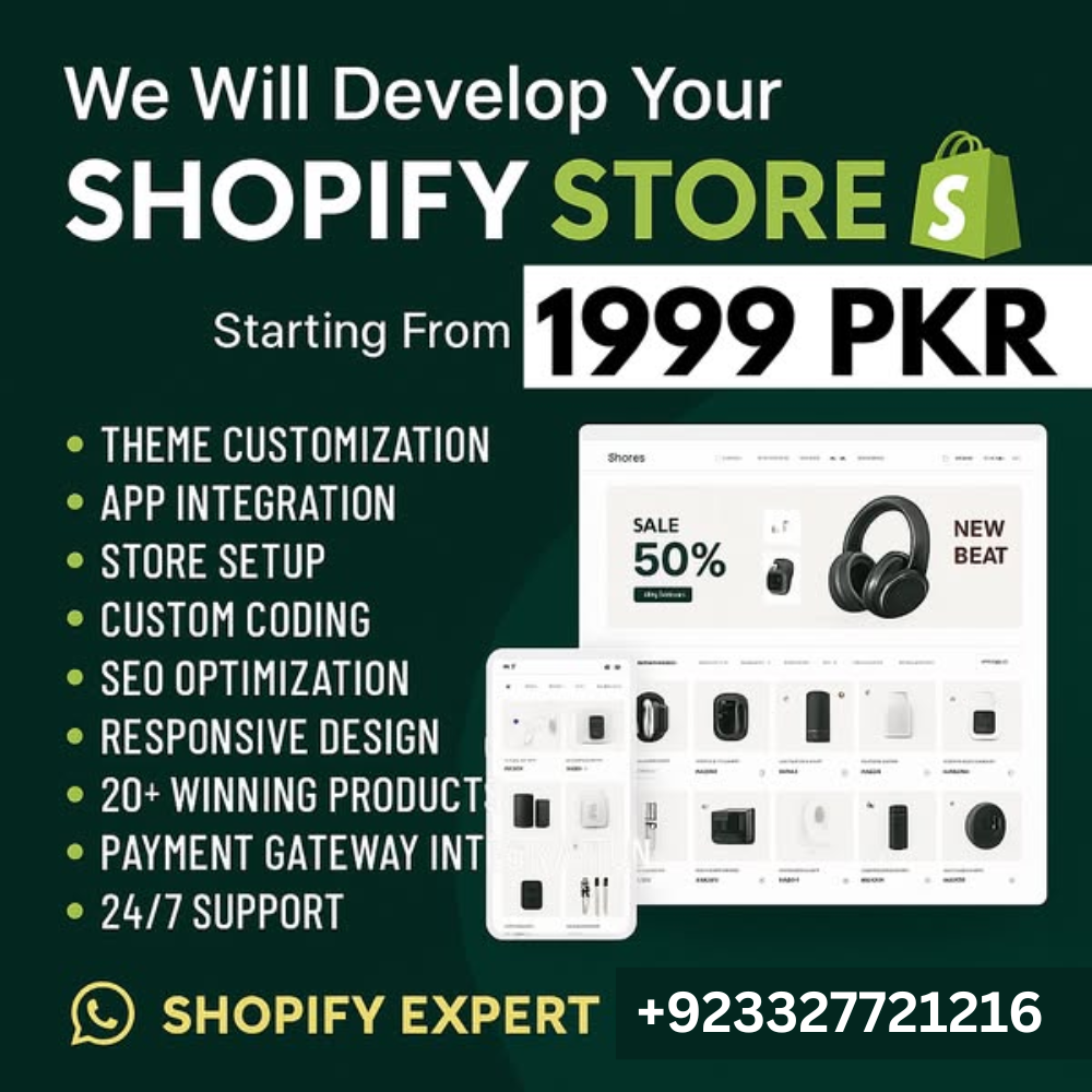 Amazon Pakistan Facebook ad: Shopify Store Sirf 1999 PKR Se