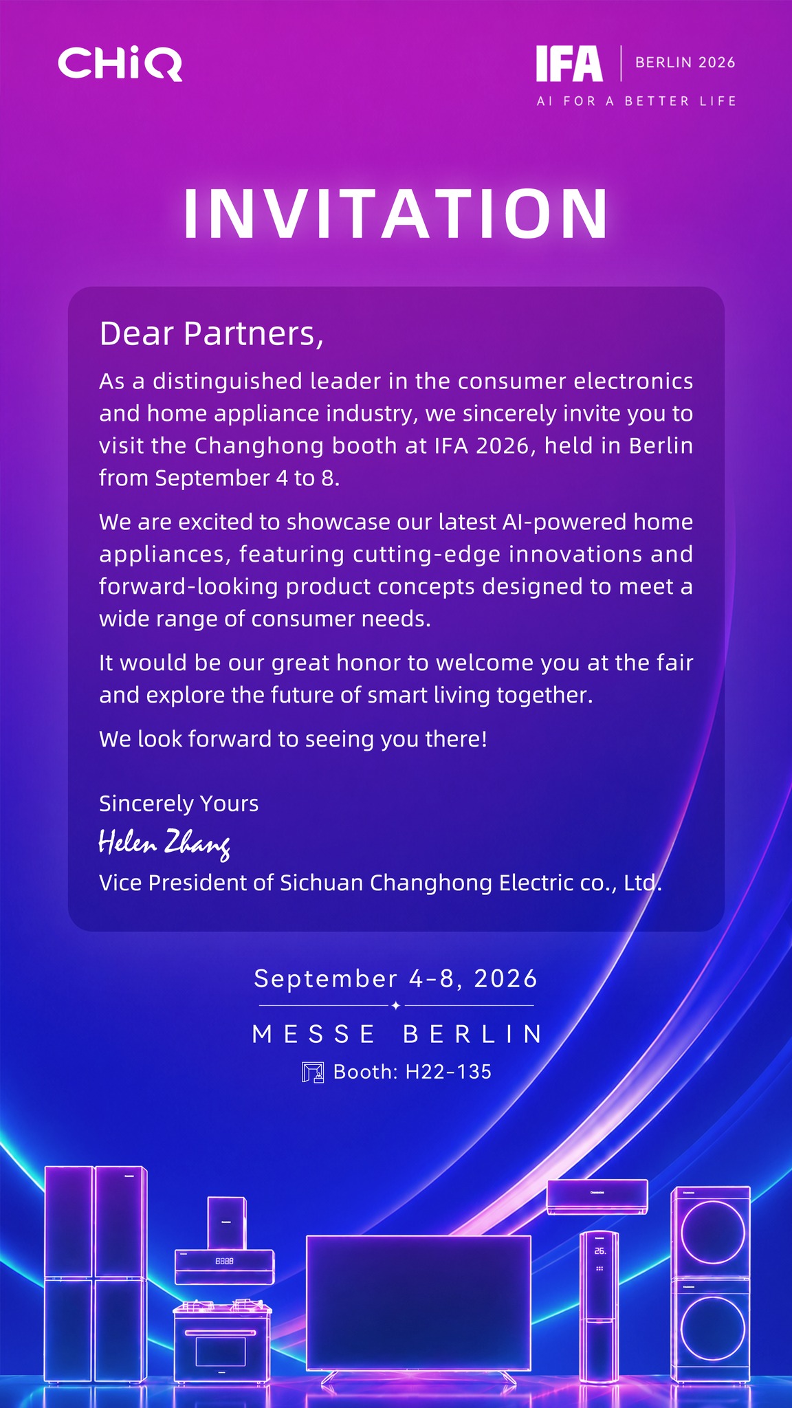 CHiQ Facebook ad: We're heading to Berlin!