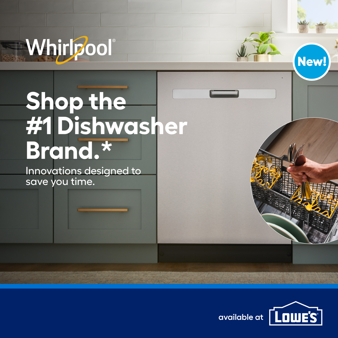 Lowe's Home Improvement Facebook ad: Shop Whirlpool dishwashers