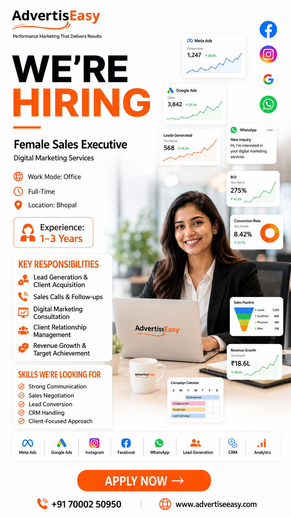 AdvertisEasy Facebook ad: We’re Hiring Female Sales Executive