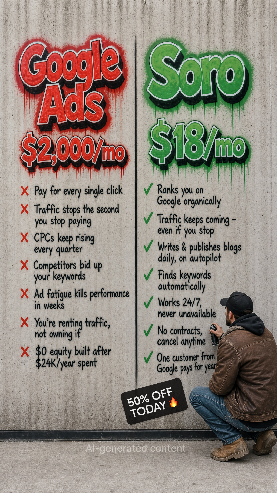 Soro SEO Facebook ad: Rank #1 on Google