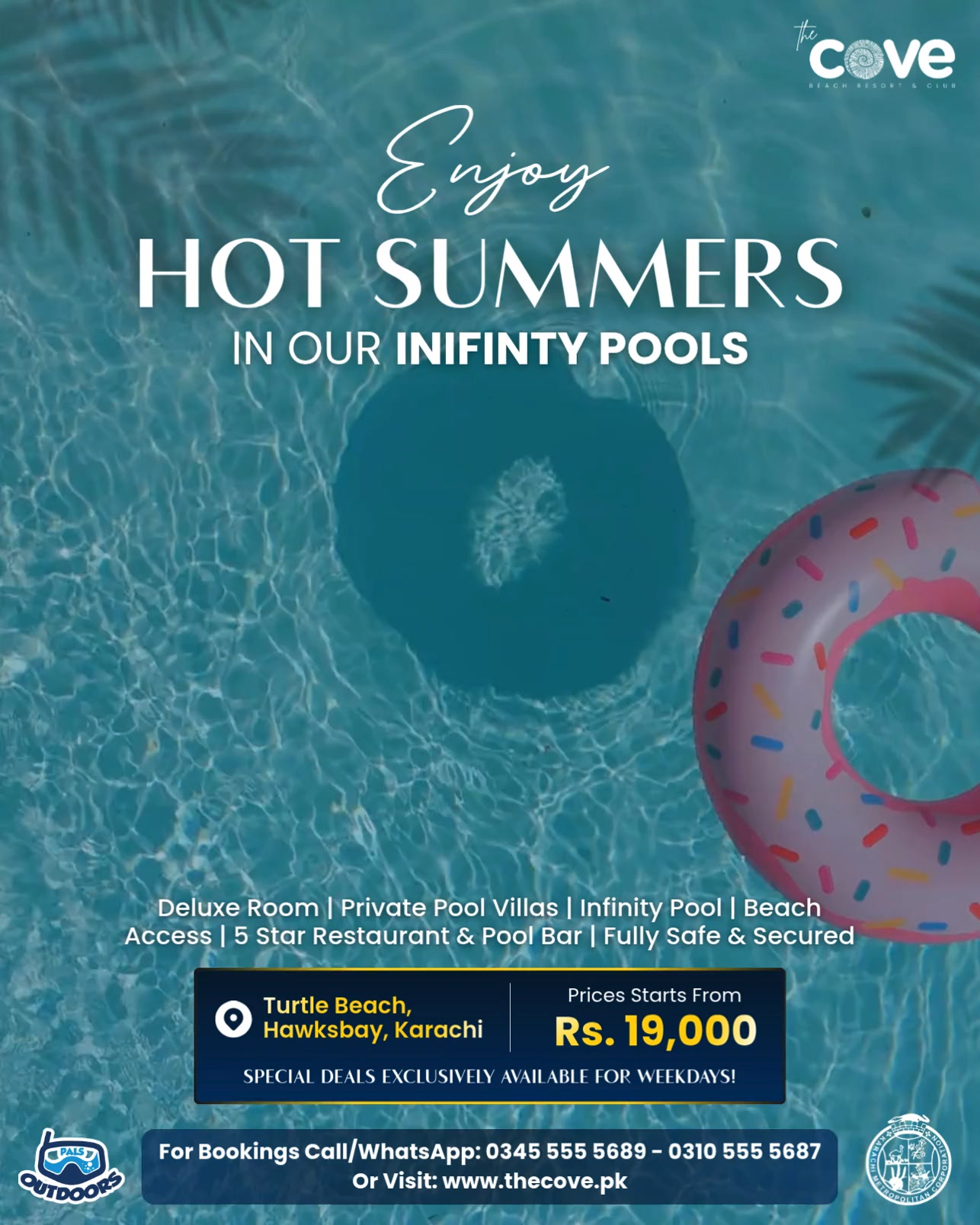 The Cove - Beach Resort & Club Facebook ad: Summers in our Infinity Pools