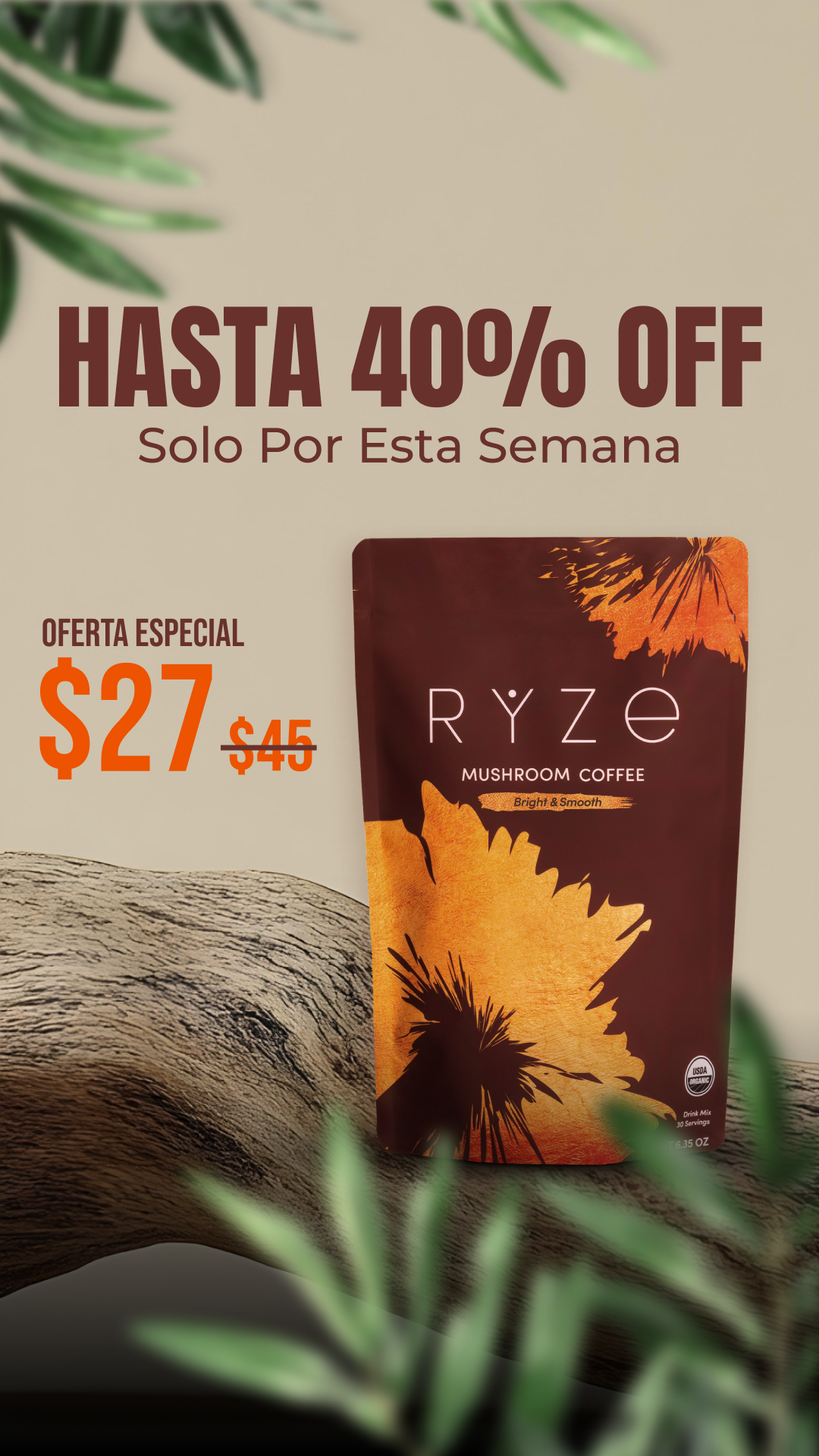 RYZE Superfoods Facebook ad