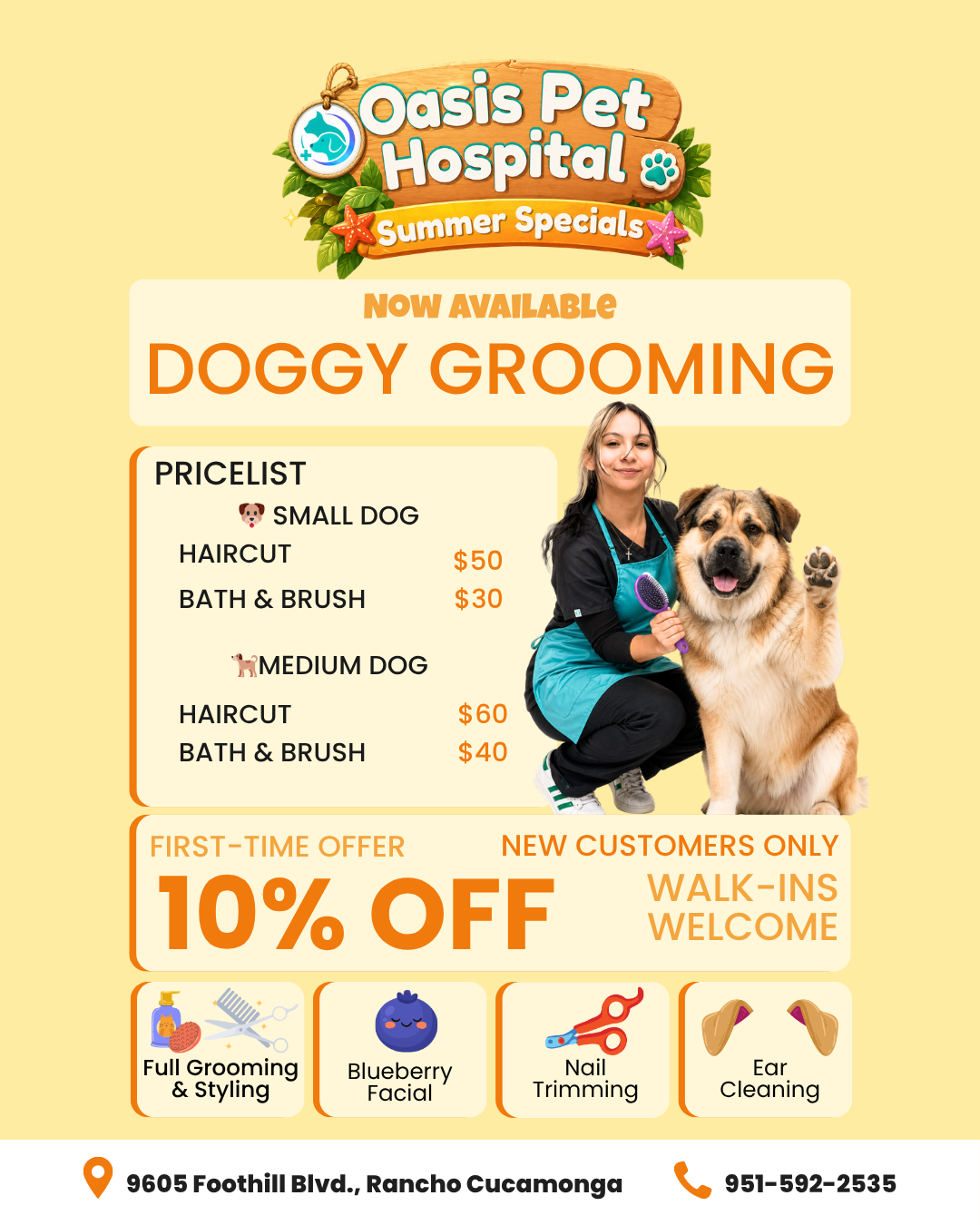 Oasis Pet Hospital Facebook ad from May 6, 2026