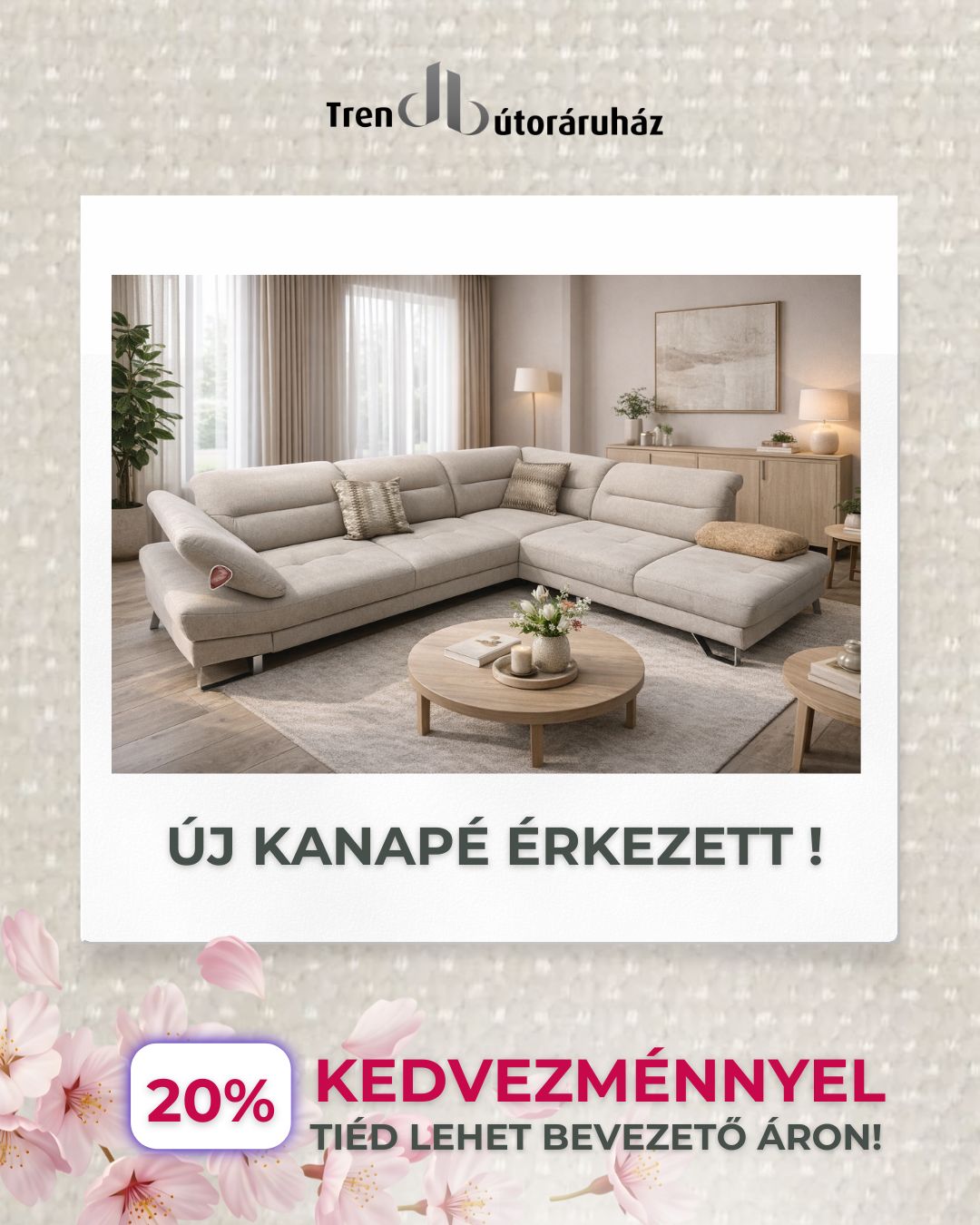 Trend Bútoráruház Nemesnádudvar Facebook ad: Új kanapé érkezett üzletünkbe!