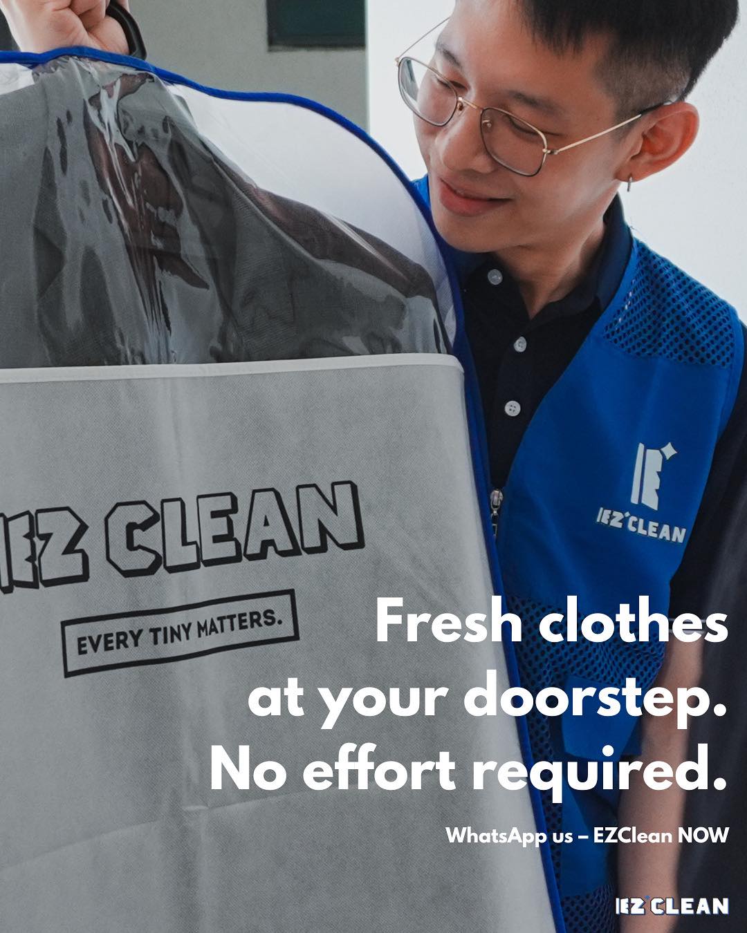 Ezclean Facebook ad: Clean clothes, right to your doorstep.