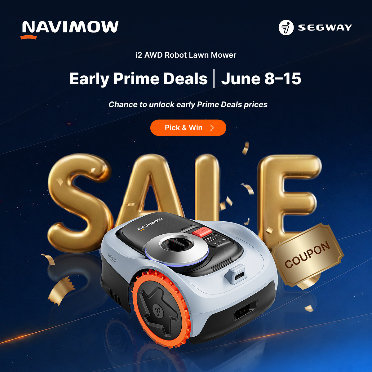 Segway Navimow Facebook ad: Chance to Win £200 Off Navimow i2 AWD