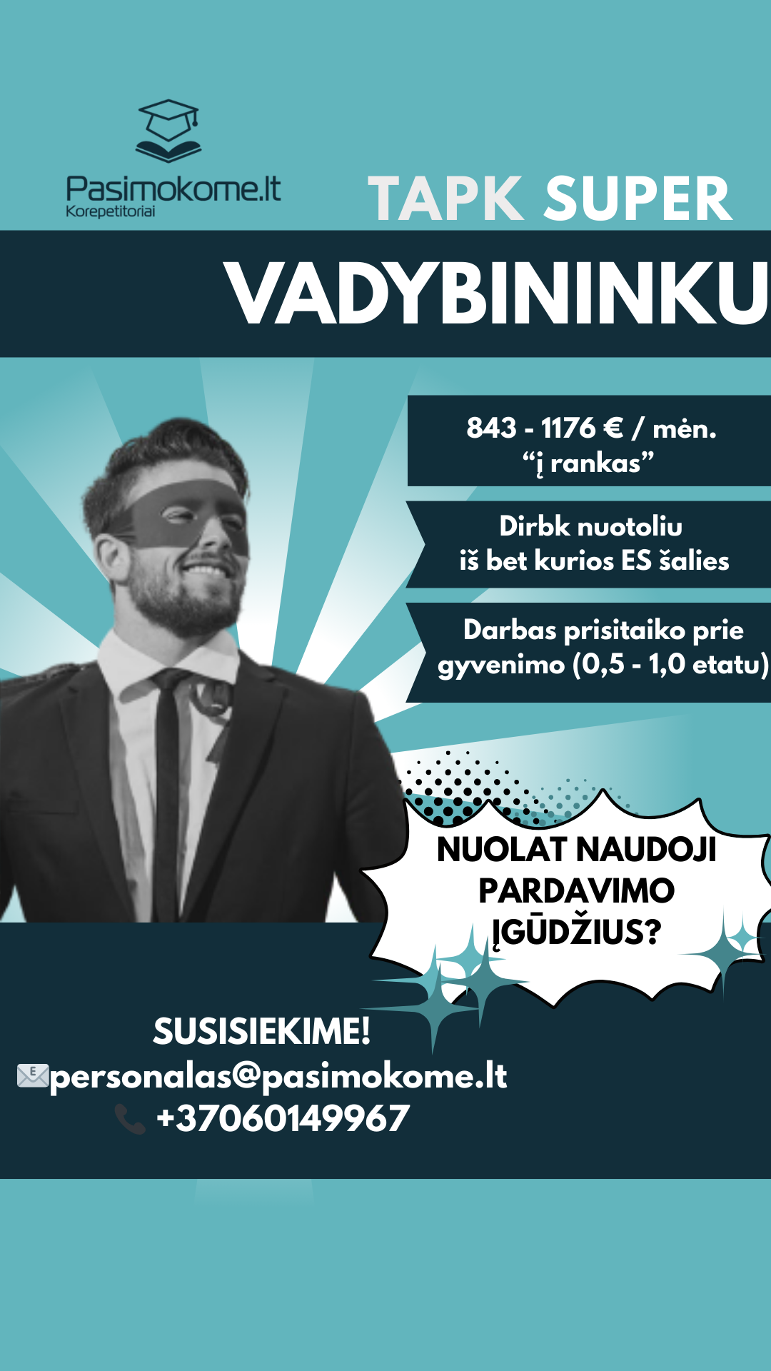 Pasimokome.lt korepetitoriai Facebook ad